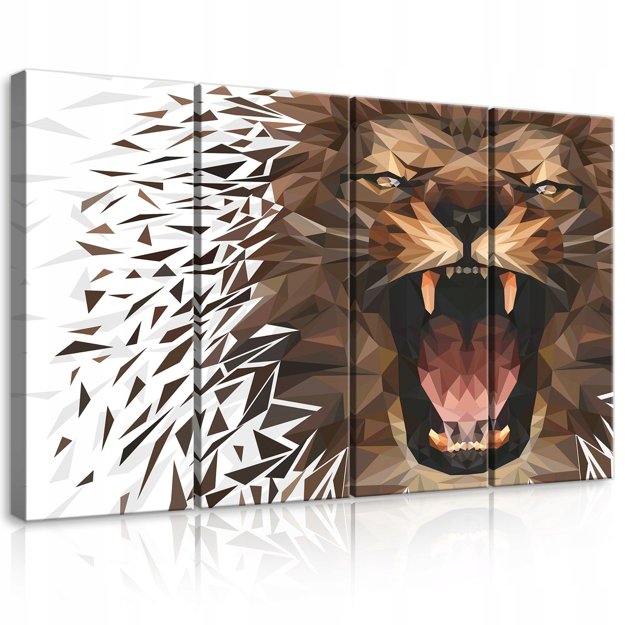 Obraz 120x80 Lev geometrický zviera rev abstrakcia tmavé farby umenie