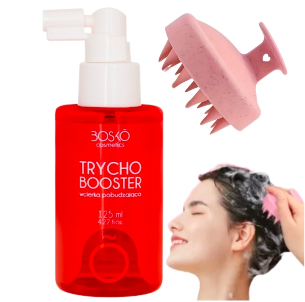 Wcierka Pobudzająca Włosy do Wzrostu 125ml Trychobooster Bosko masażer