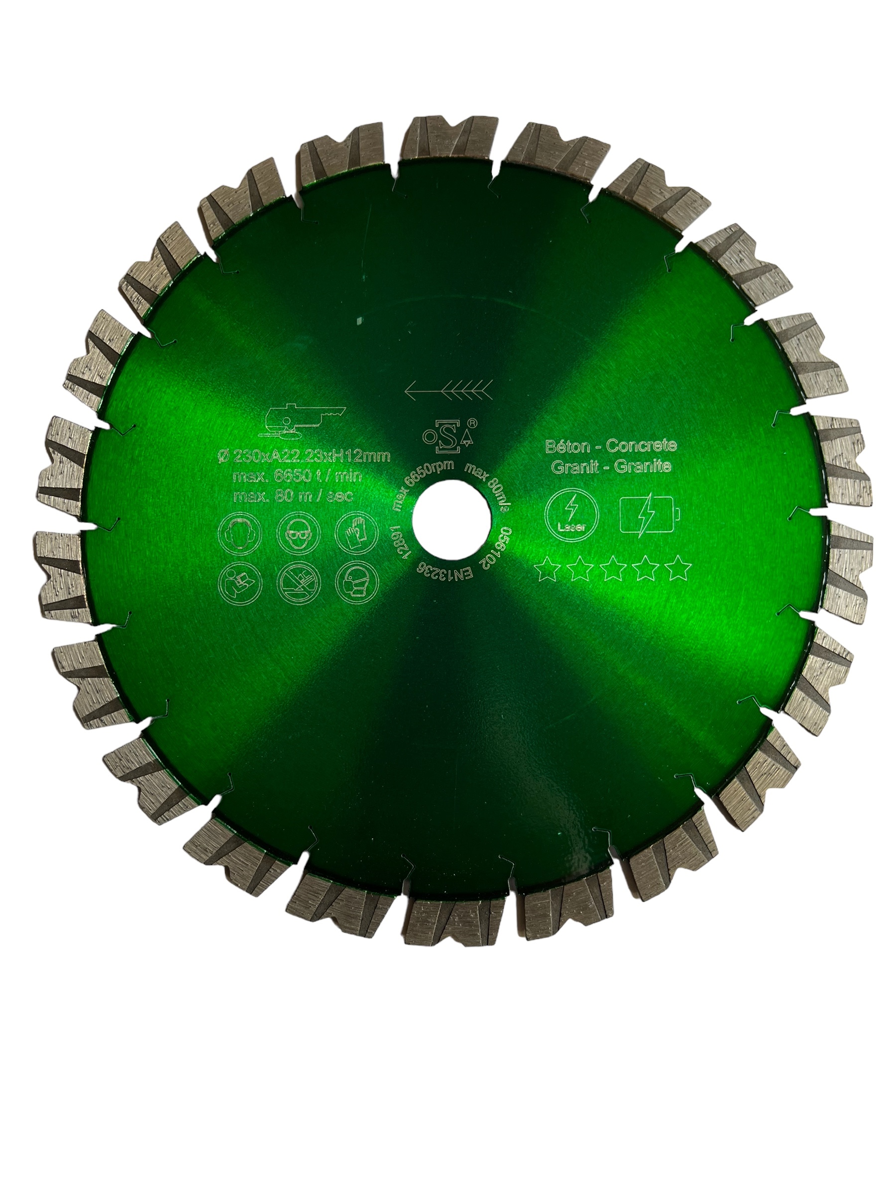 Diamantový kotouč Batery Hand Laser Hard Materials 230xH12xT2,3x22,2 mm