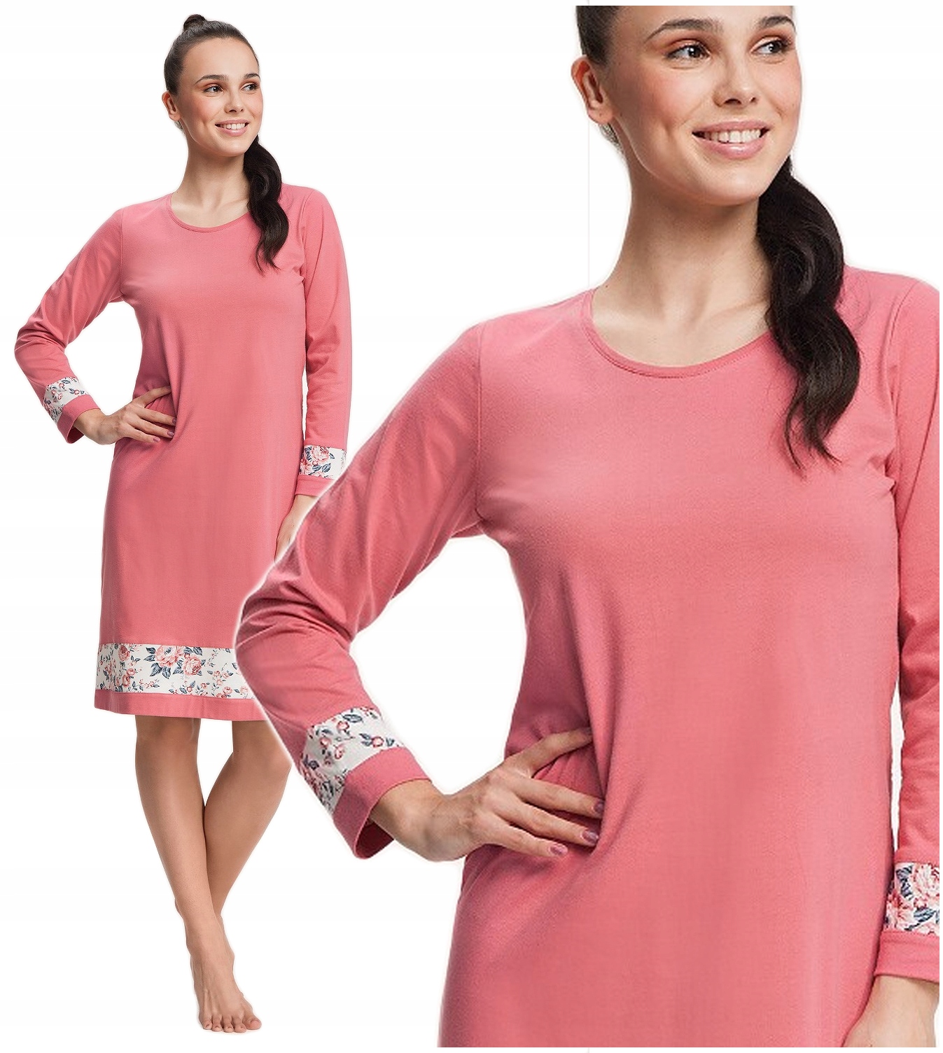 

Luna koszula nocna 045 różowa bawełna 3XL