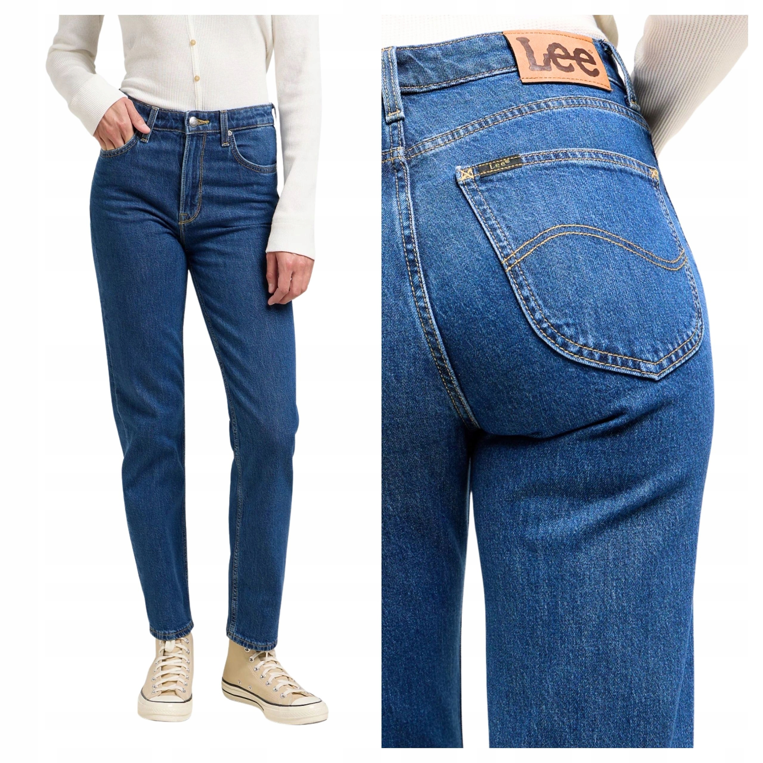 Dámské kalhoty Lee Carol Regular Fit Vysoký pas Modré W27 L31