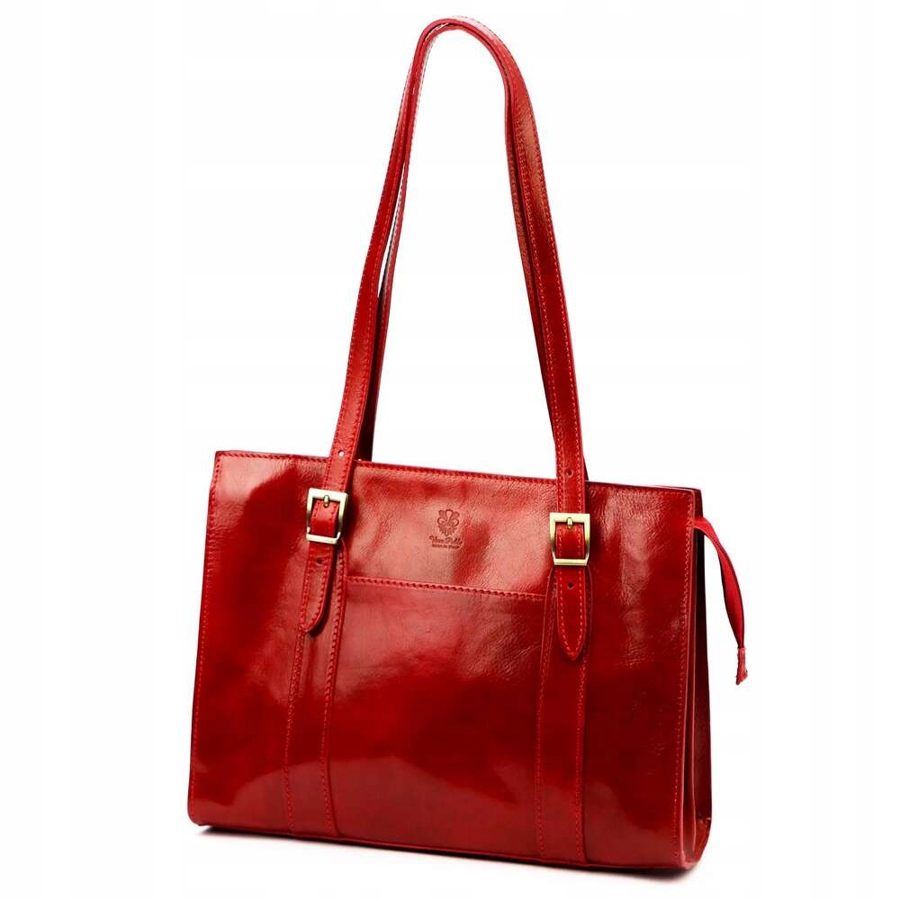 Červená dámská kožená kabelka Florence Shopper přes rameno A4 54