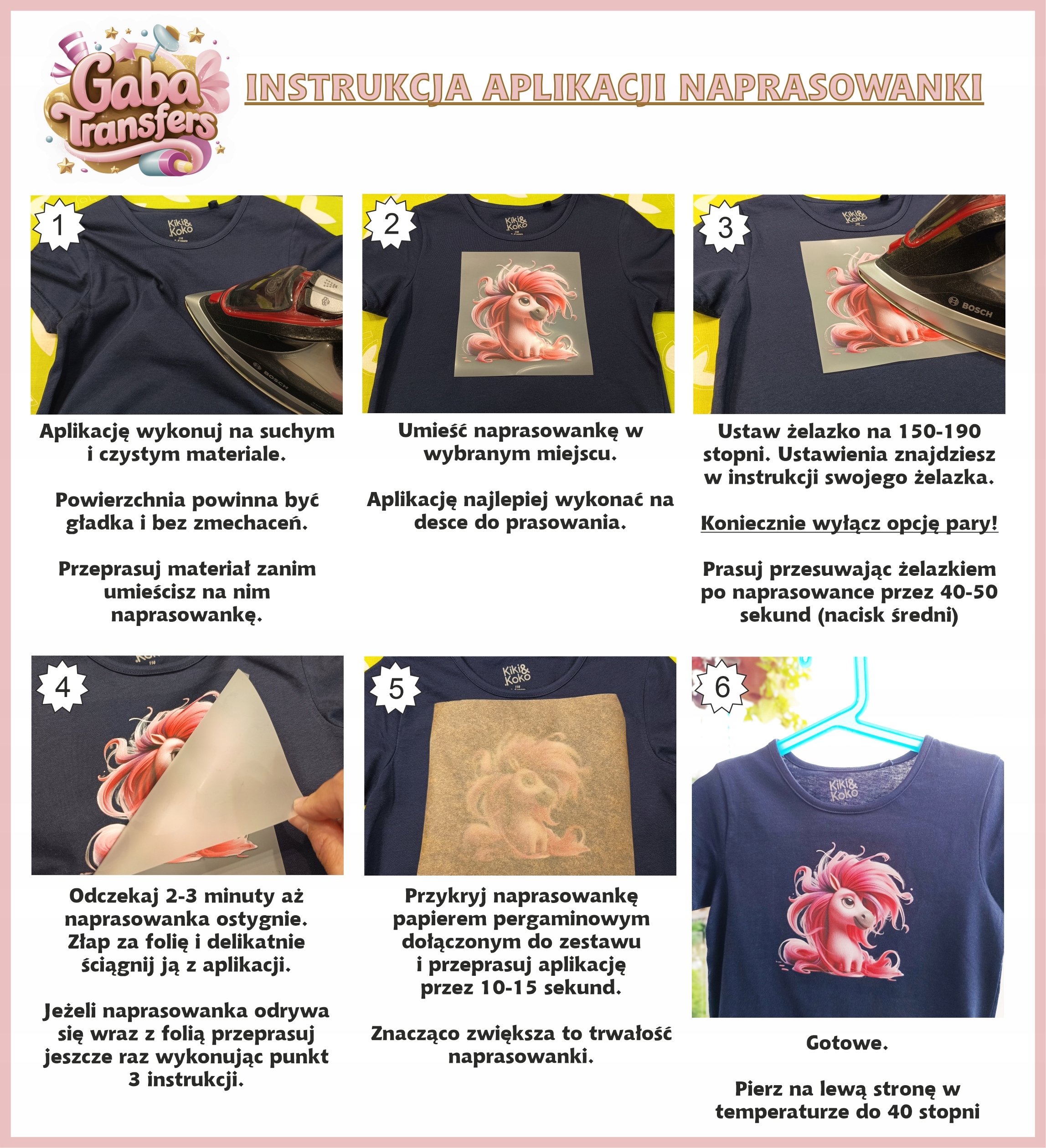 IMIENNIKI NAPRASOWANKI METKI IMIENNE NAKLEJKI NA UBRANIA (60 SZTUK) Szerokość produktu 4.9 cm