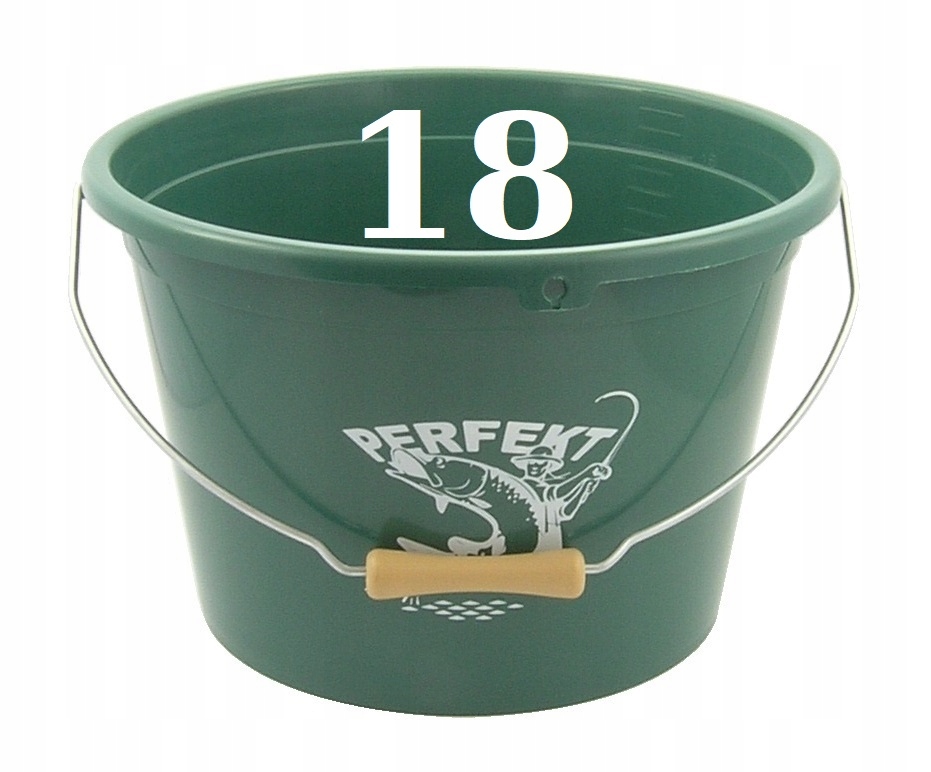 PROFESJONALNE WIADRO ZANĘTOWE Z MIARKĄ I METALOWĄ RĄCZKĄ 18 L + SITO 4 Marka Perfekt