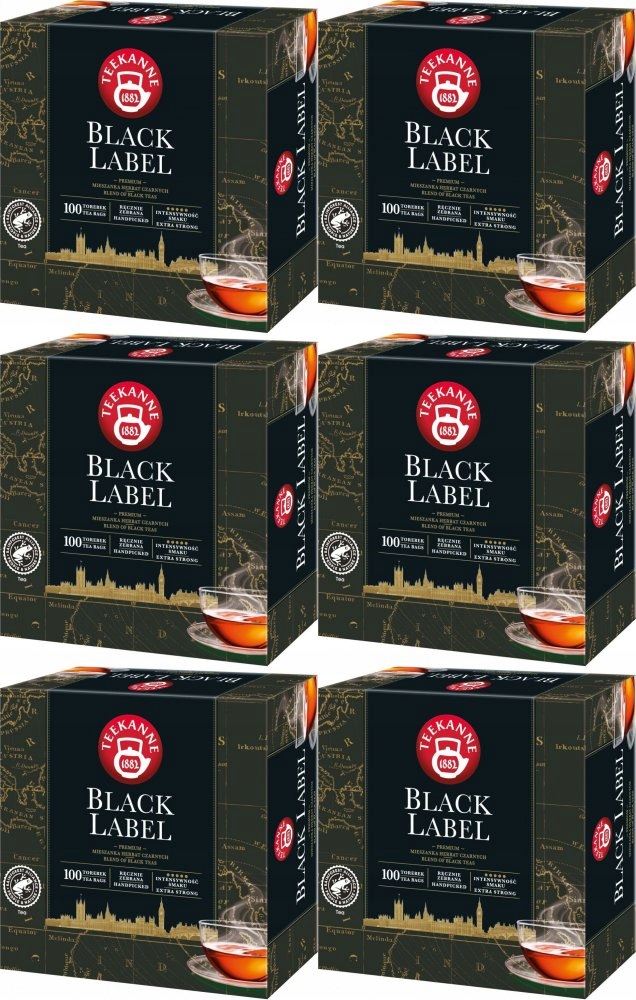 Herbata Teekanne Black Label 200g 100 torebek x6