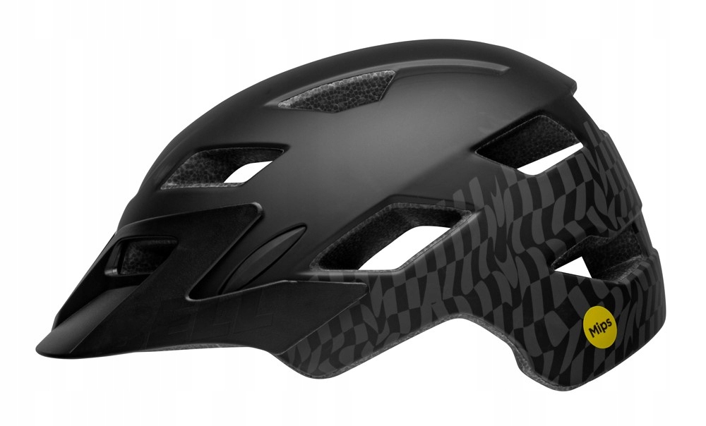 Dětská přilba Bell Sidetrack wavy checks matte černá, velikost 47 – 54 cm