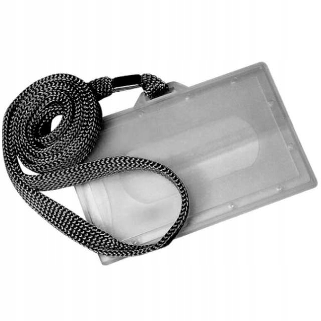 KIESZONKA identyfikator HOLDER KLIPS czarna smycz.