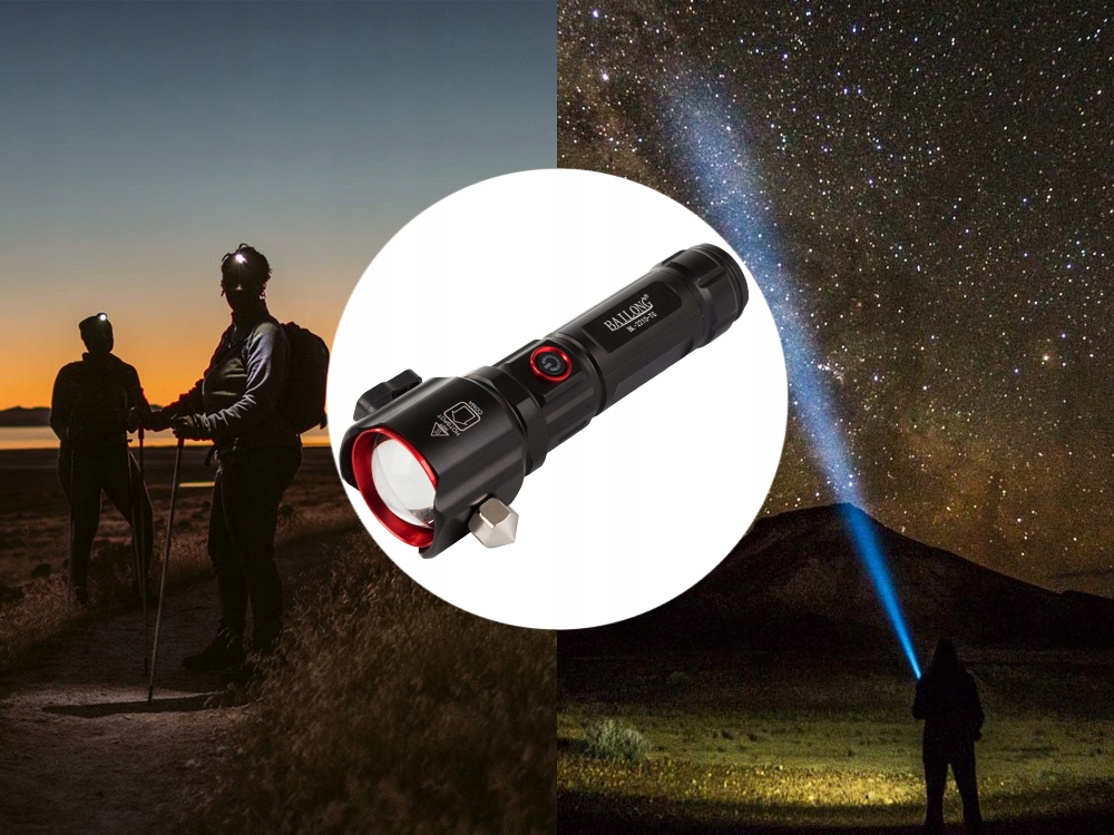 LATARKA WOJSKOWA ŻYCIA BAILONG MŁOTEK NÓŻ ZOOM 2w1 TAKTYCZNA SAMOCHODOWA Rodzaj klasyczna