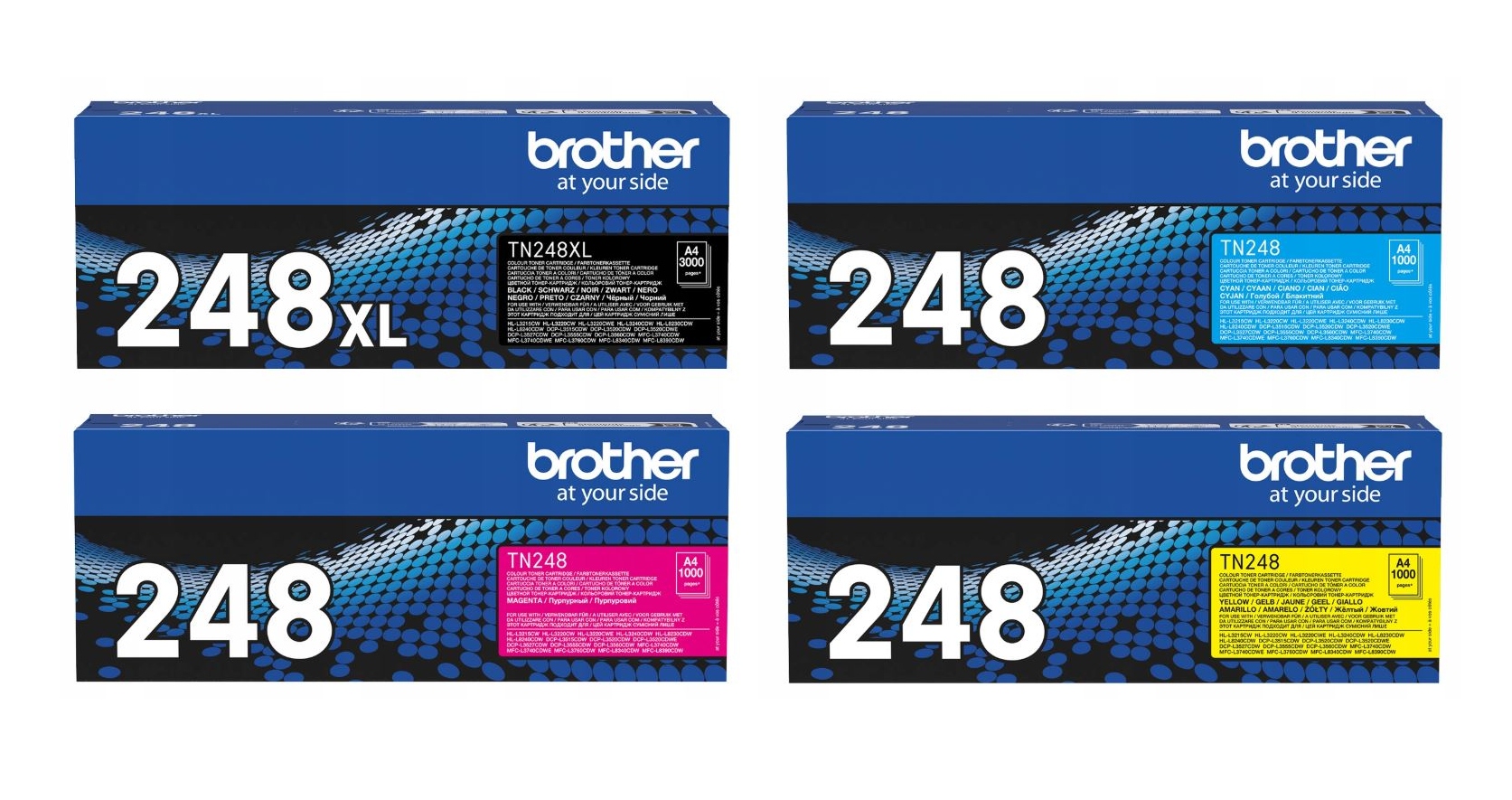 Zestaw 4 org. tonerów Brother TN-248XL Black TN248 Cmy