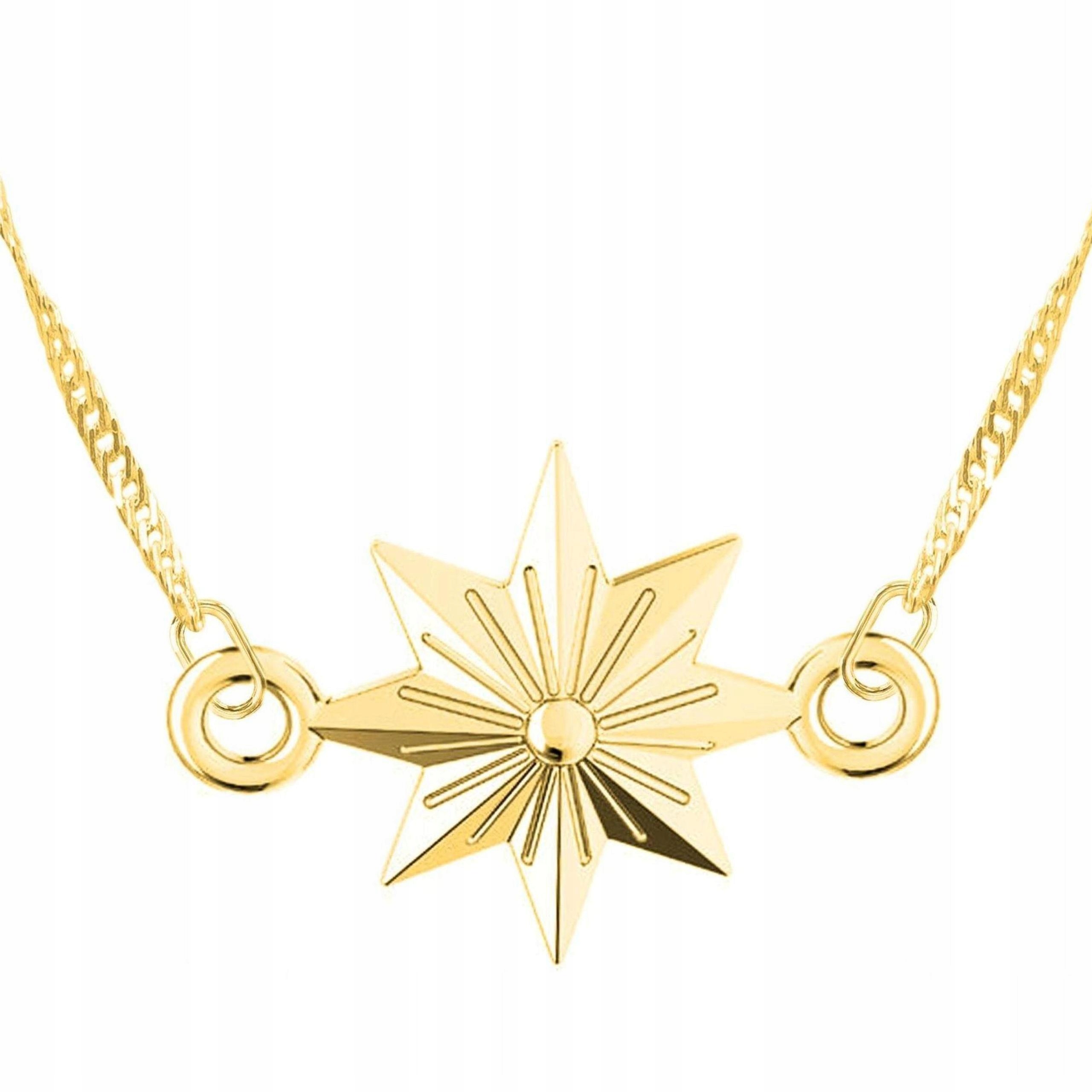 Zlatý náhrdelník Hvězda Vesmír Planeta Noc s hvězdičkou Stříbro 925