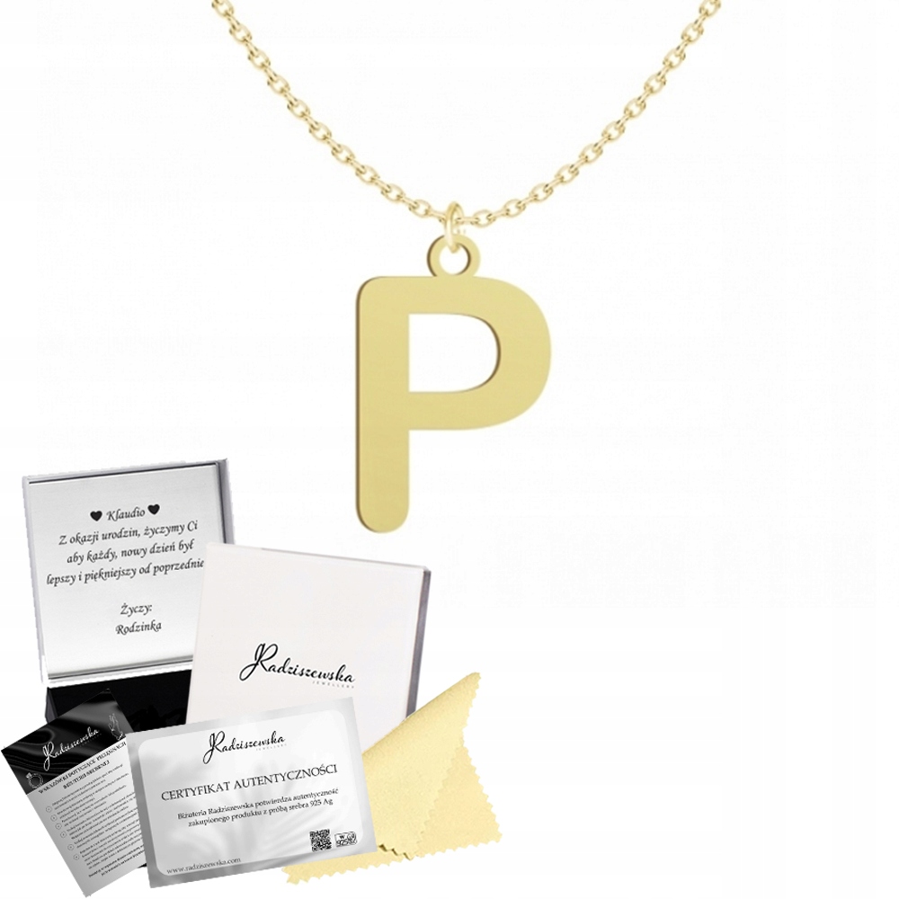 Zlatý Náhrdelník S Písmenem P Iniciál Stříbro 925 Dárek Žena Přání