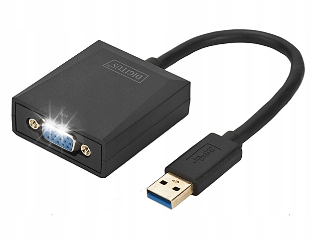 Adapter graficzny USB3.0 -> VGA FullHD 2K/60Hz 0.15m DIGITUS DA-70840
