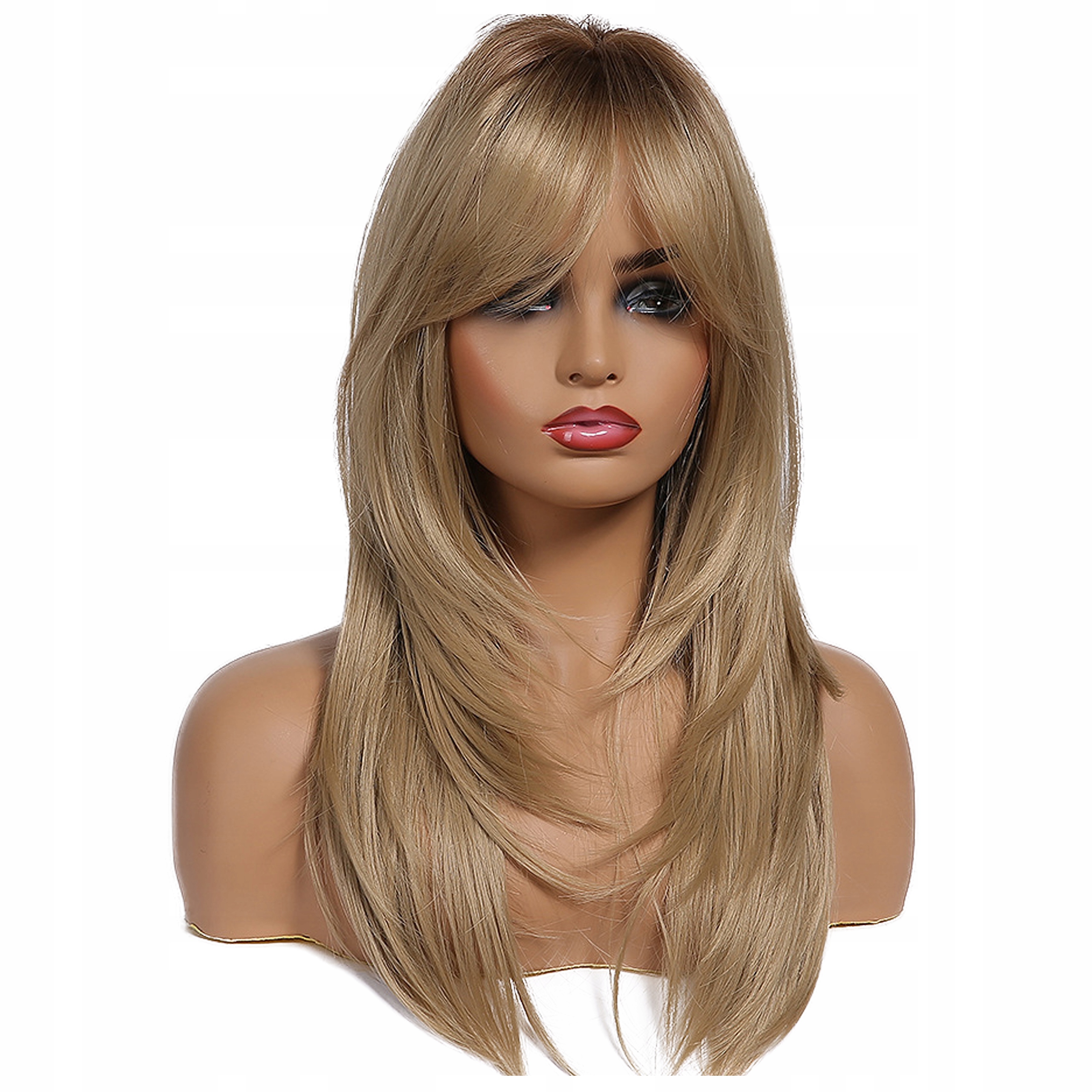 

Peruka Blond włosy długie grzywka Jak Naturalne