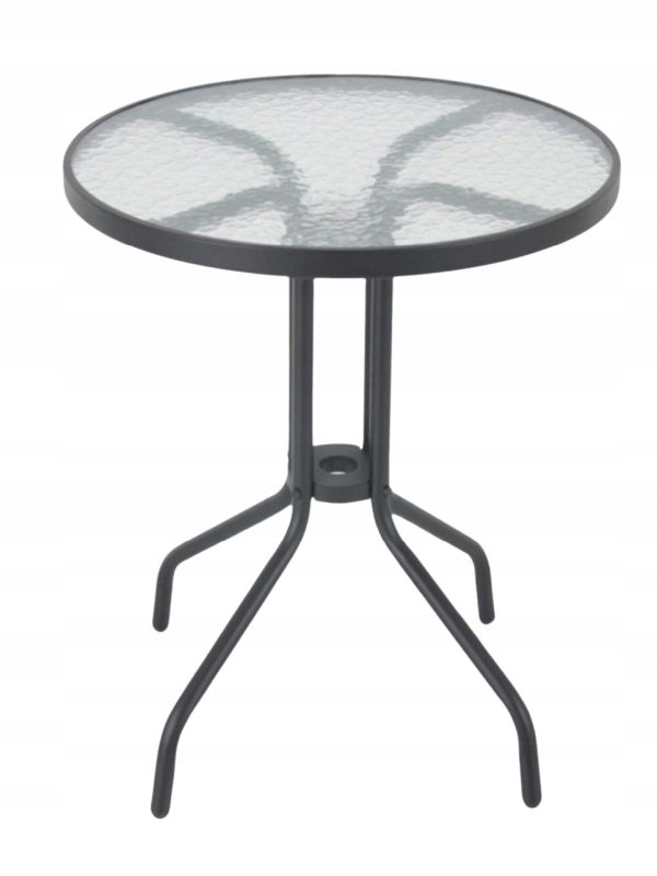 Stolik Ogrodowy Okrągły Szklany 60 CM Dajar