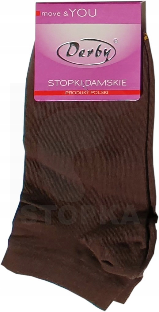

Stopki Damskie Kostki Skarpetki Derby Brązowe