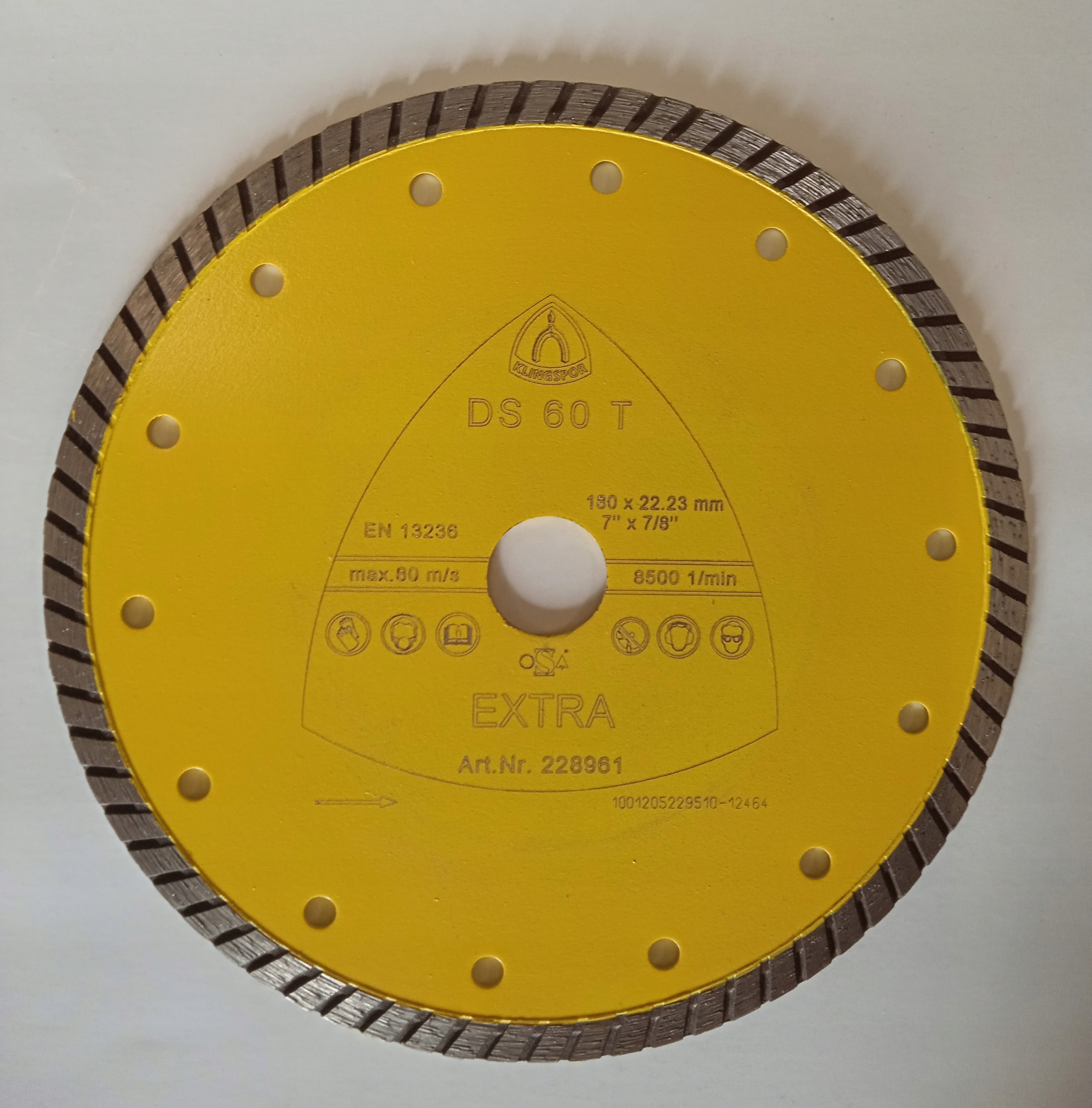 piła diamentowa 180x22mm 7"7/8" DS60T KL