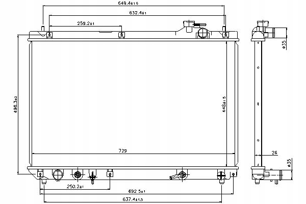 NISSENS CHŁODNICA WODY LEXUS RX 300 AWD (MCU15)