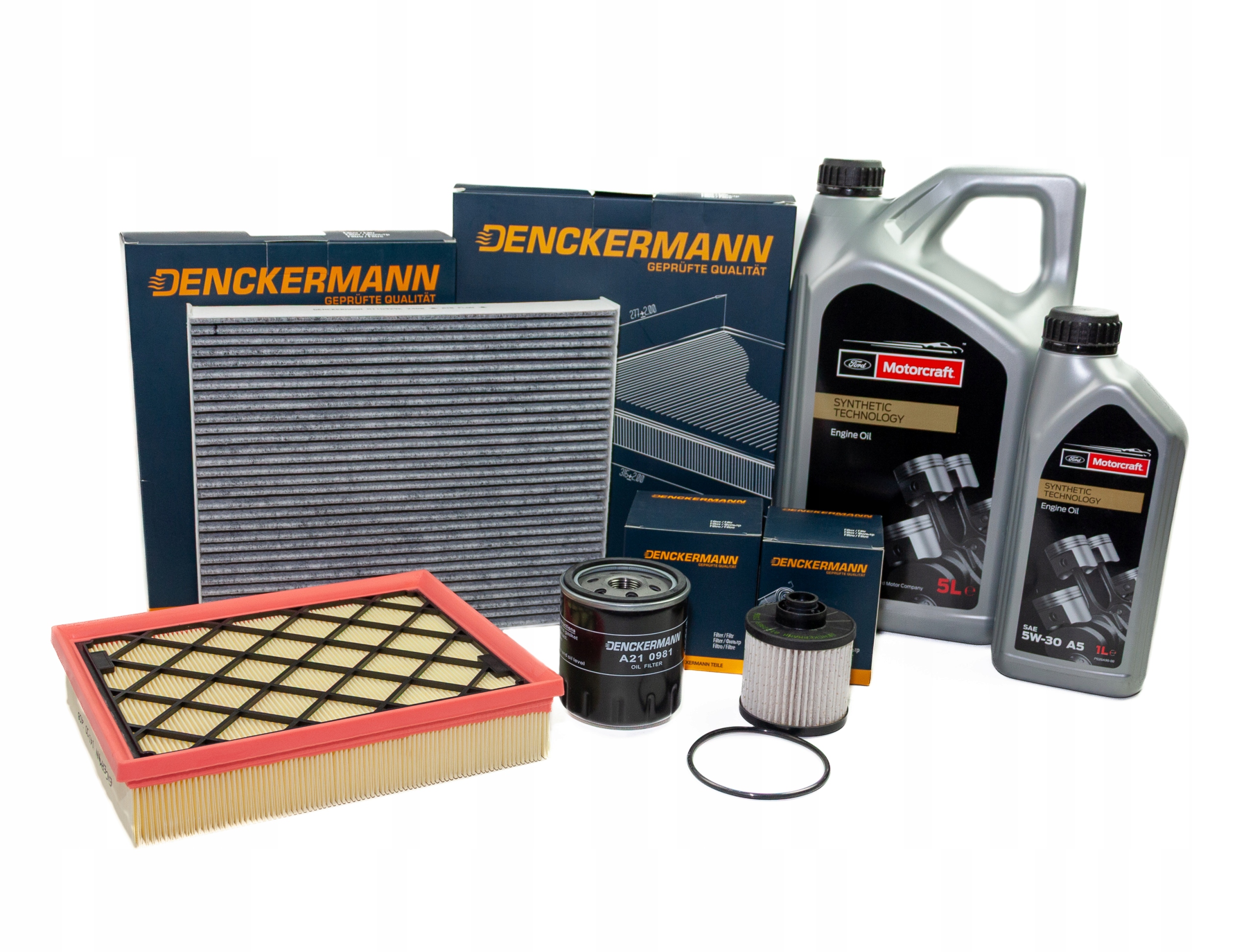 Sada 4 filtrů Ford Mondeo V 2.0 TDCi 2015 -> olej 5W30 Motorcraft 6L