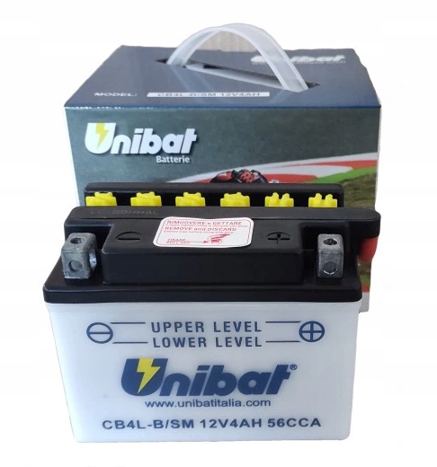 

Unibat Agm Motocykl 12V 4AH 56A CB4L-B/SM P+