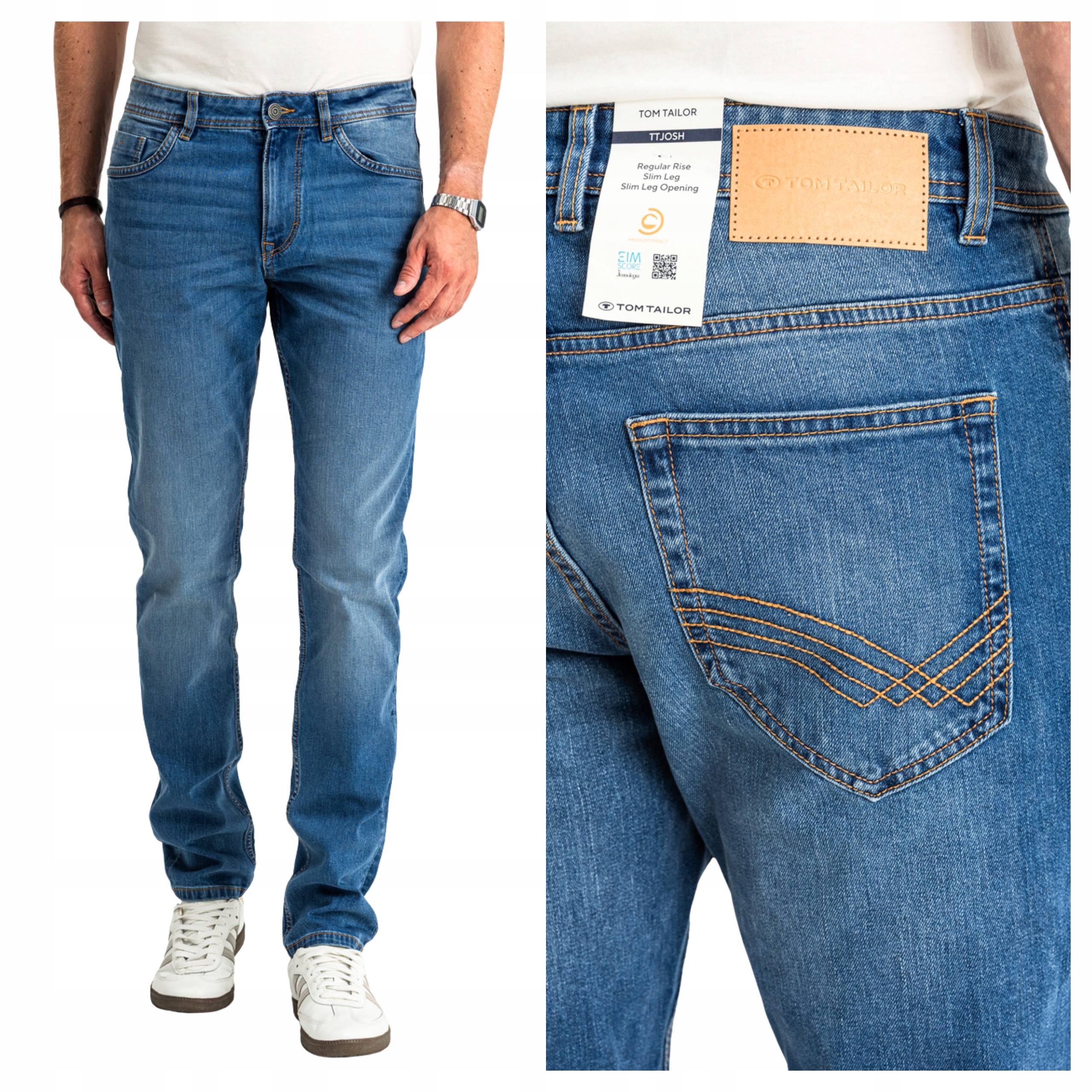 Pánské džíny Tom Tailor Josh, rovný střih Regular Fit, denim, W33 L30