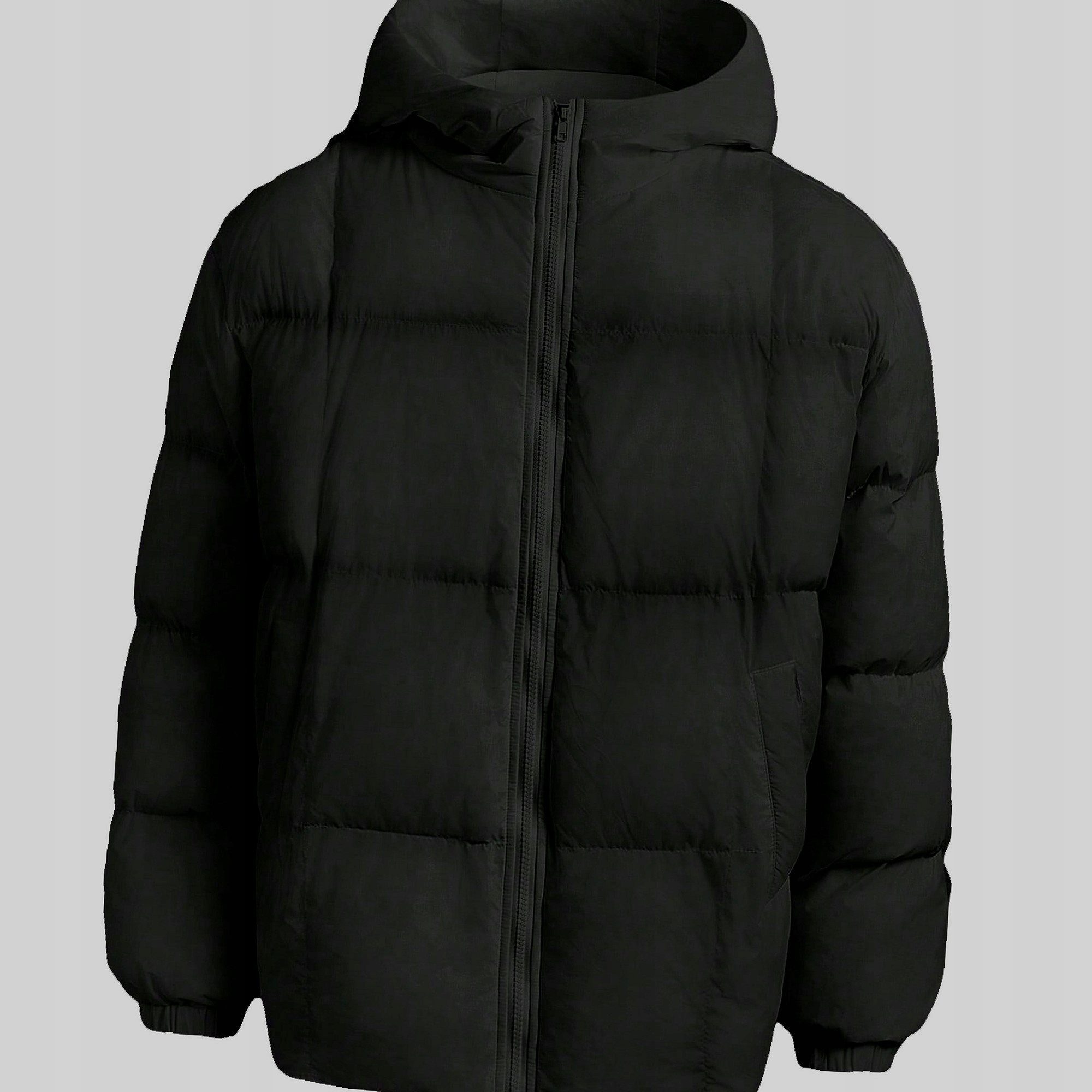 Pánská Bunda Péřová prošívaná s kapucí Černá Casual Shein XL