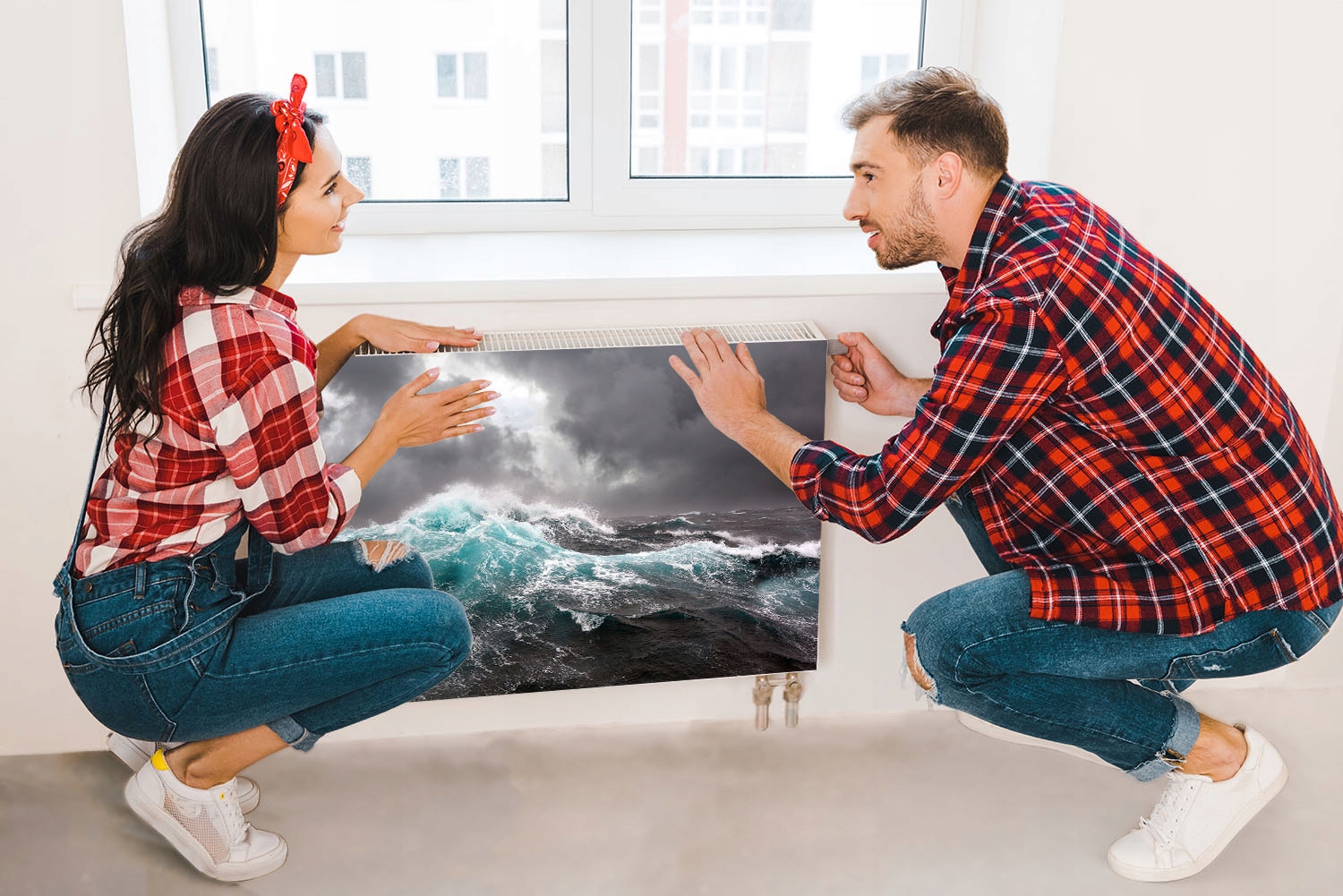 MAGNES MATA MAGNETYCZNA NA KALORYFER 100x60 MORZE FOTOTAPETA Wysokość produktu 60 cm