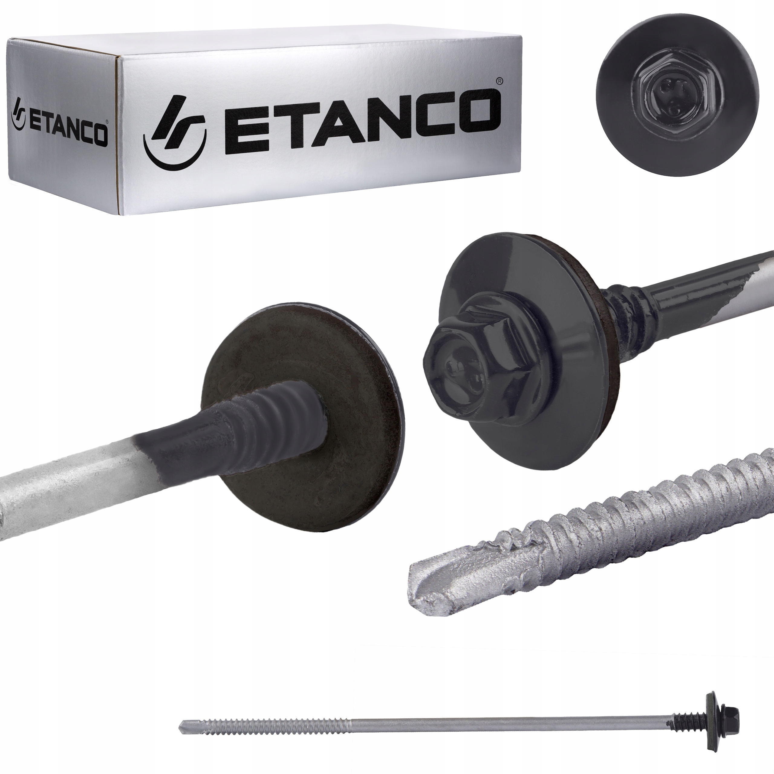 Skrutky do sendvičovej dosky 175 mm Ral 7016 100 ks do kovu Etanco GTR6