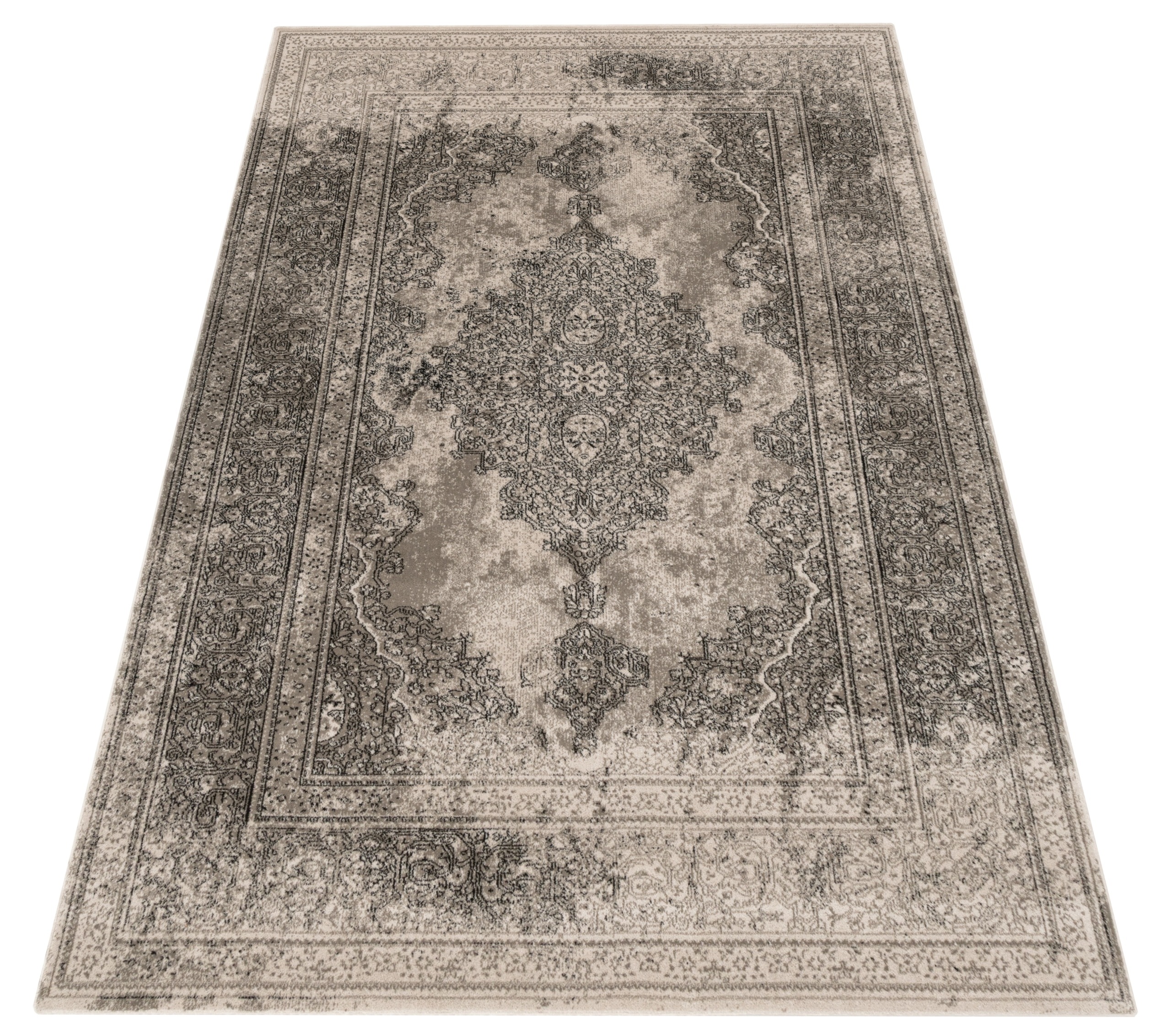 Dywan wełniany 200x300 Isfahan Difida taupe 100% wełna szary orientalny