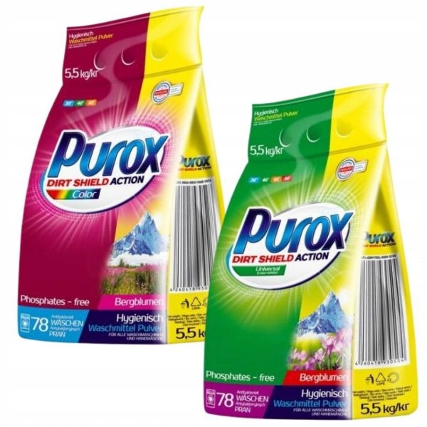Proszek do prania PUROX Universal + Kolor 2 x5,5kg