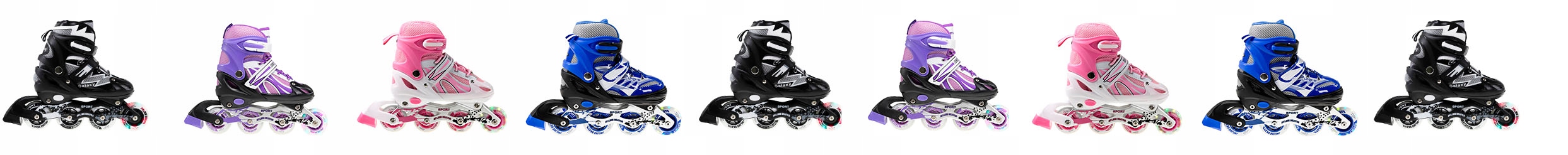 ŁYŻWOROLKI ROLKI REGULOWANE CZARNE 34-37 KÓŁKO LED Twardość kół 82A