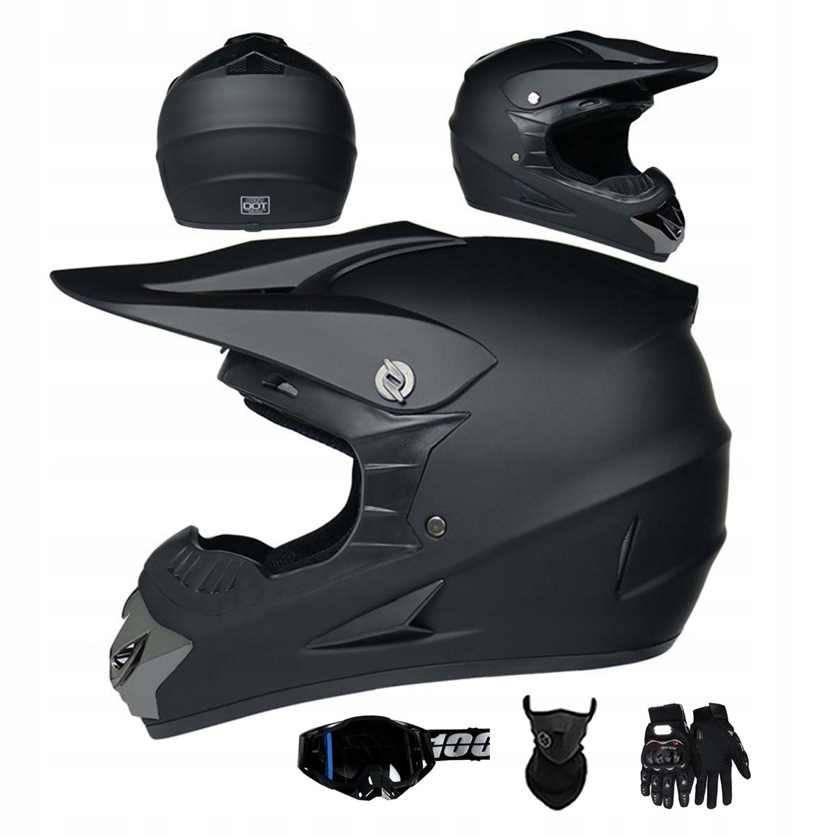 Motocyklová Přilba Lehká Enduro Quada Brýle Rukavice Maska M