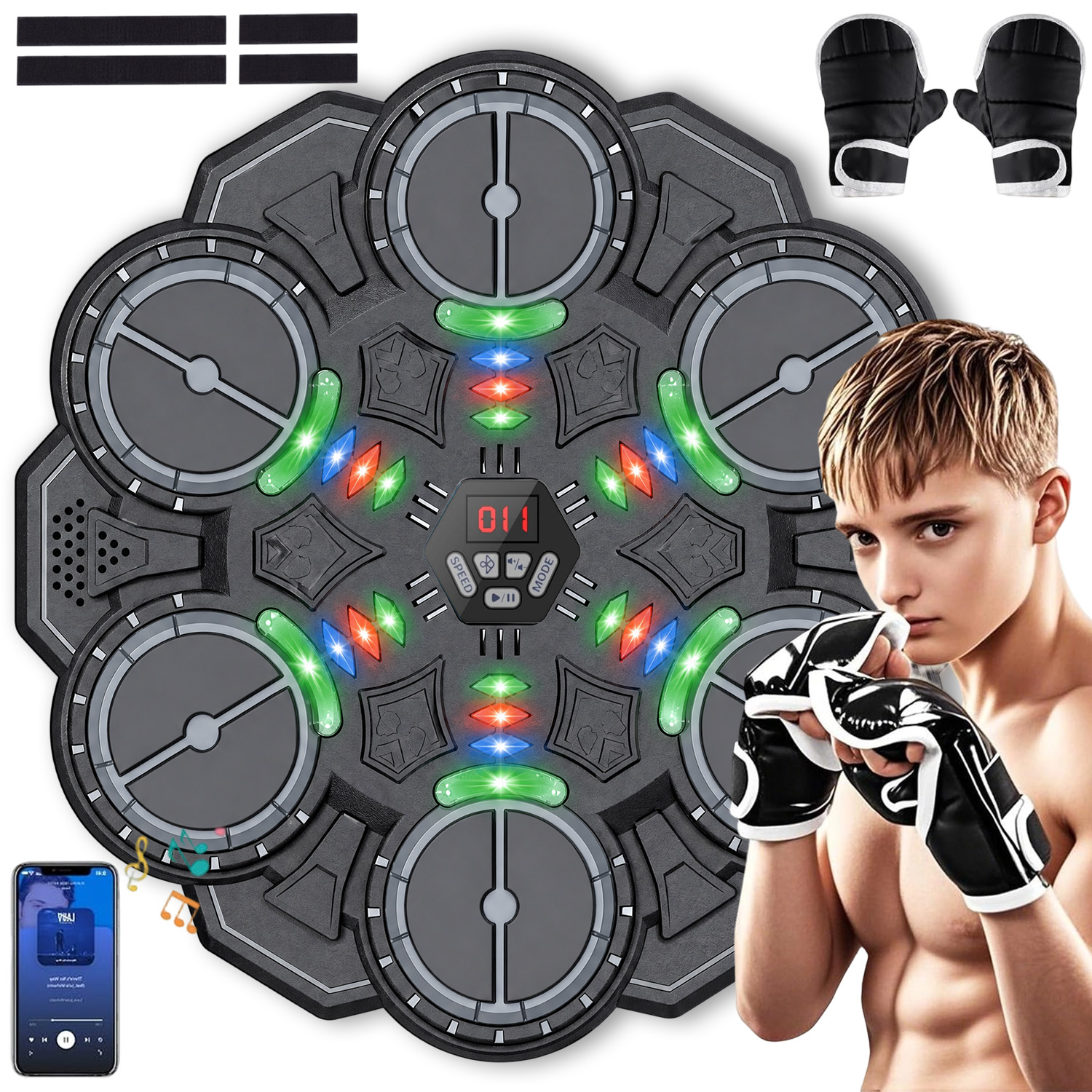 Hudební Boxovací Stroj Namontovaný Na Stěně, Tréninkový Bluetooth Rukavice