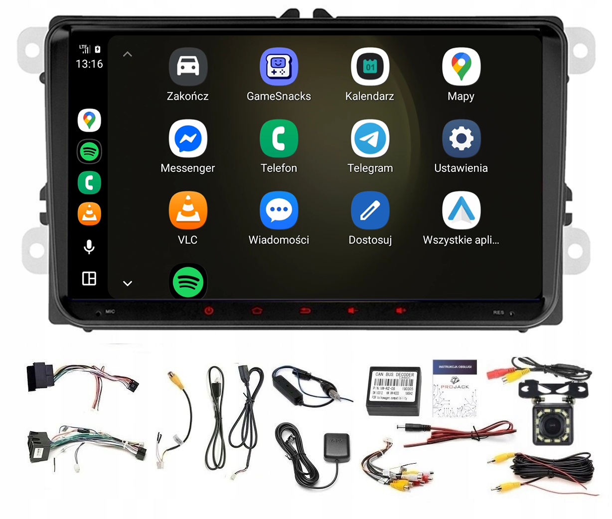 Rádio Navigácia Gps Android Vw Transporter T6 2015-2019 Wifi Carplay 2/64GB