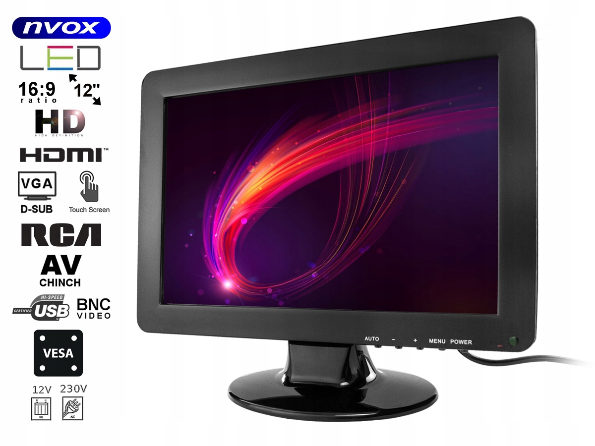 NVOX Monitor dotykowy 12'' open frame LED BNC HDMI Marka Nvox