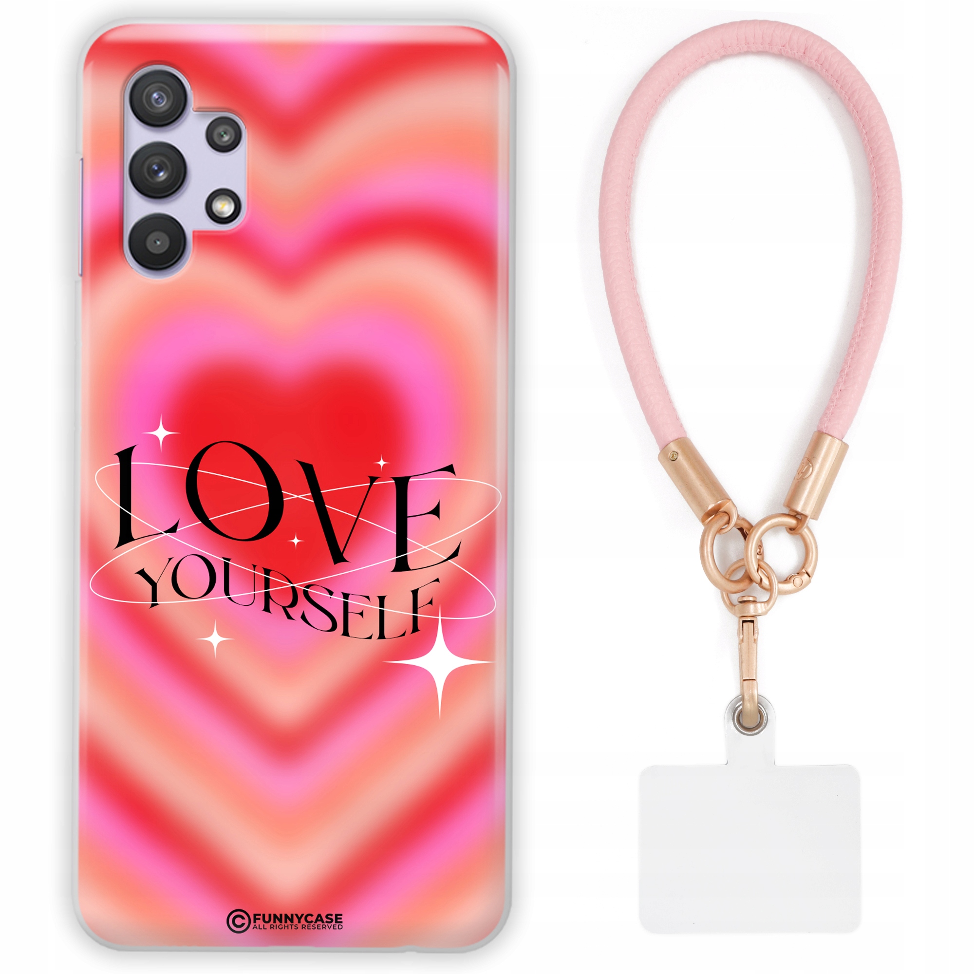 Pouzdro Pro Samsung A32 4G Case Ženské Afirmace Růžová Kožené Vodítko Vzory