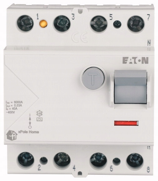 Proudový chránič 3-fázový 4P 40A 30mA 6kA 400V Ac HNC-40/4/003