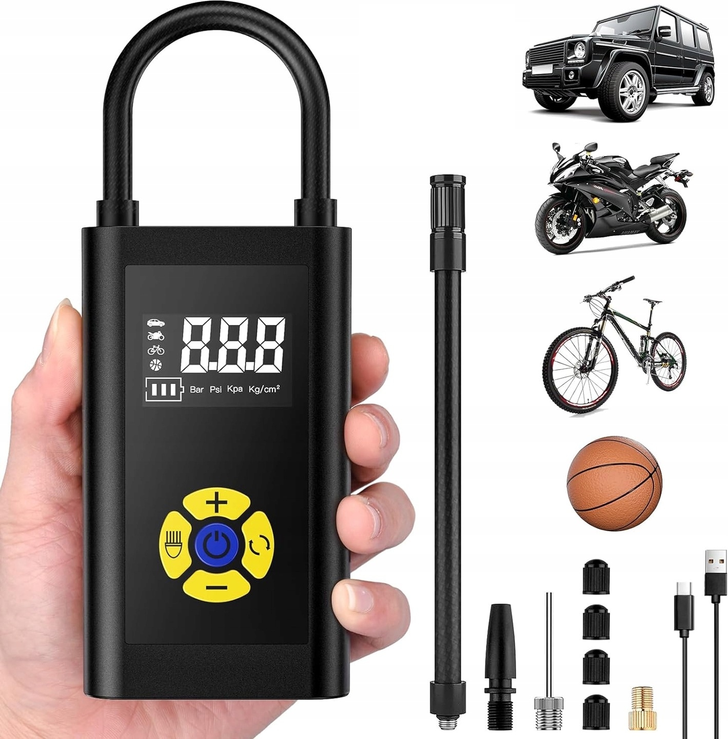 KOMPRESOR POMPKA DO OPON SUNLARY INFLATOR BEZPRZEWODOWY ELEKTRYCZNY 150PSI