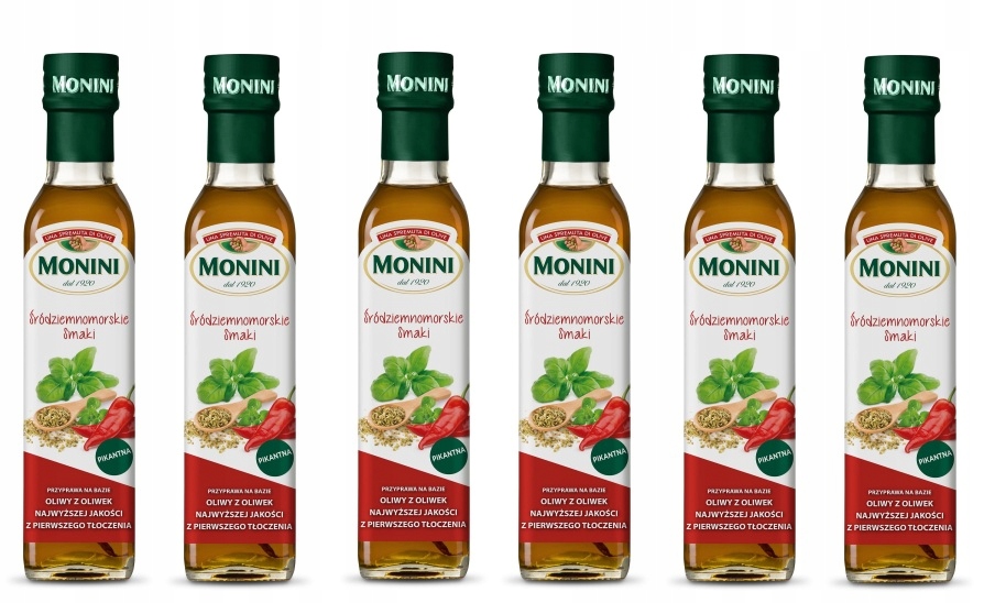 6x 250ml Monini oliwa z oliwek śródziemnomorskie smaki Karton