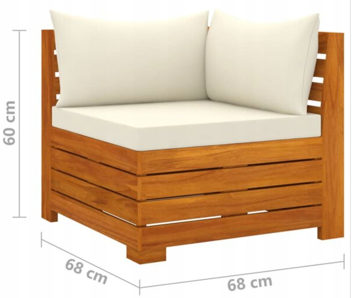Dvojdielna Sedacia Súprava Do Záhrady s vankúšmi, akáciové drevo