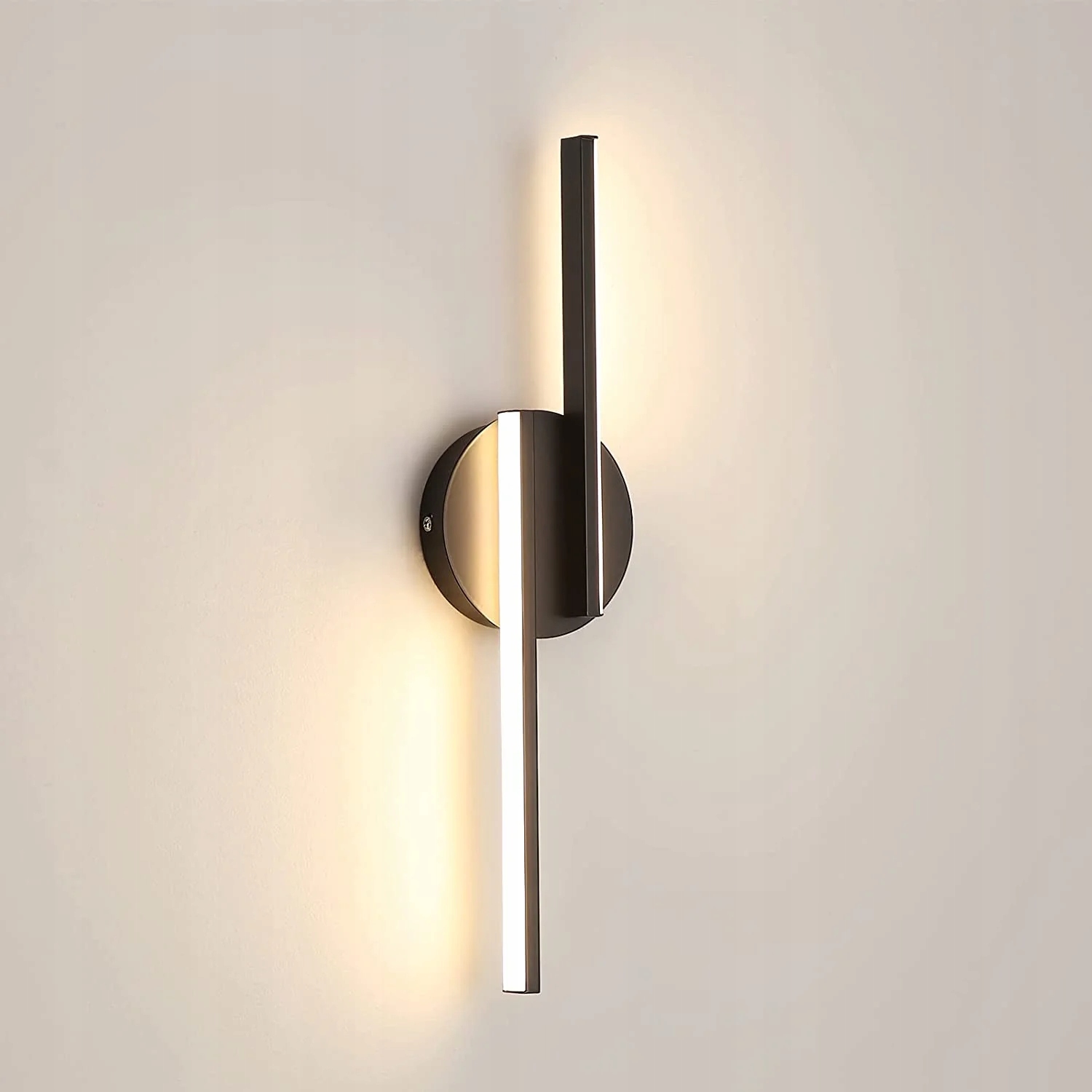 Czarna Lampa Ścienna Led Kinkiet Nowoczesny Do Salonu Korytarza 45CM 16W 3000K