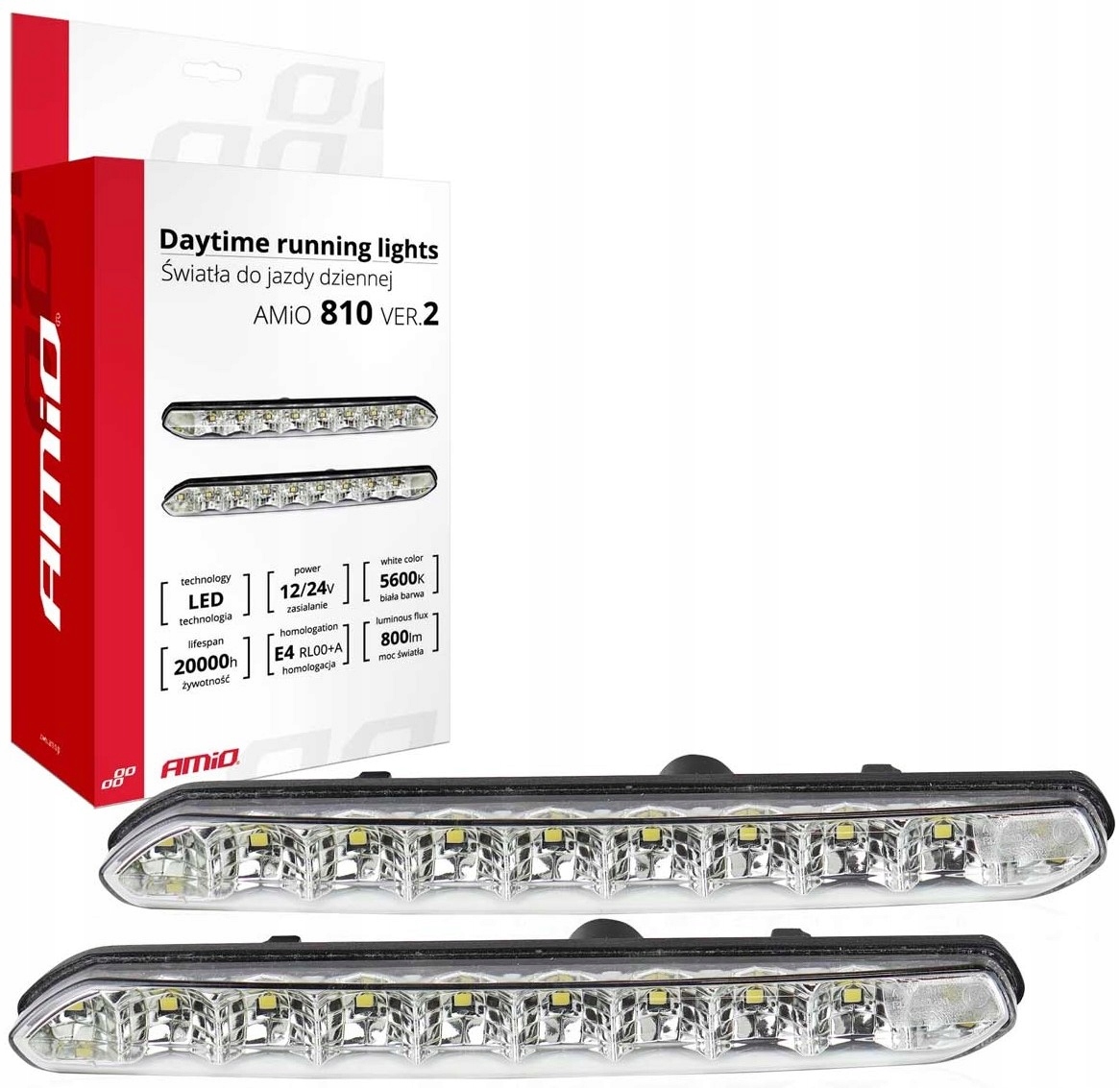 ŚWIATŁA LED DZIENNE DO JAZDY DZIENNEJ BIAŁE LED DRL 12/24V HOMOLOGACJA