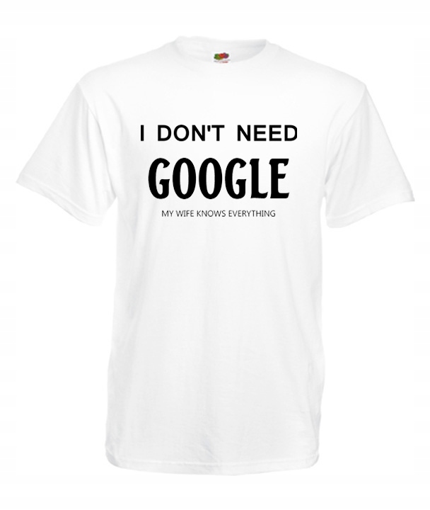 

XL Koszulka Męska Google Moja Żona Wie Wszystko