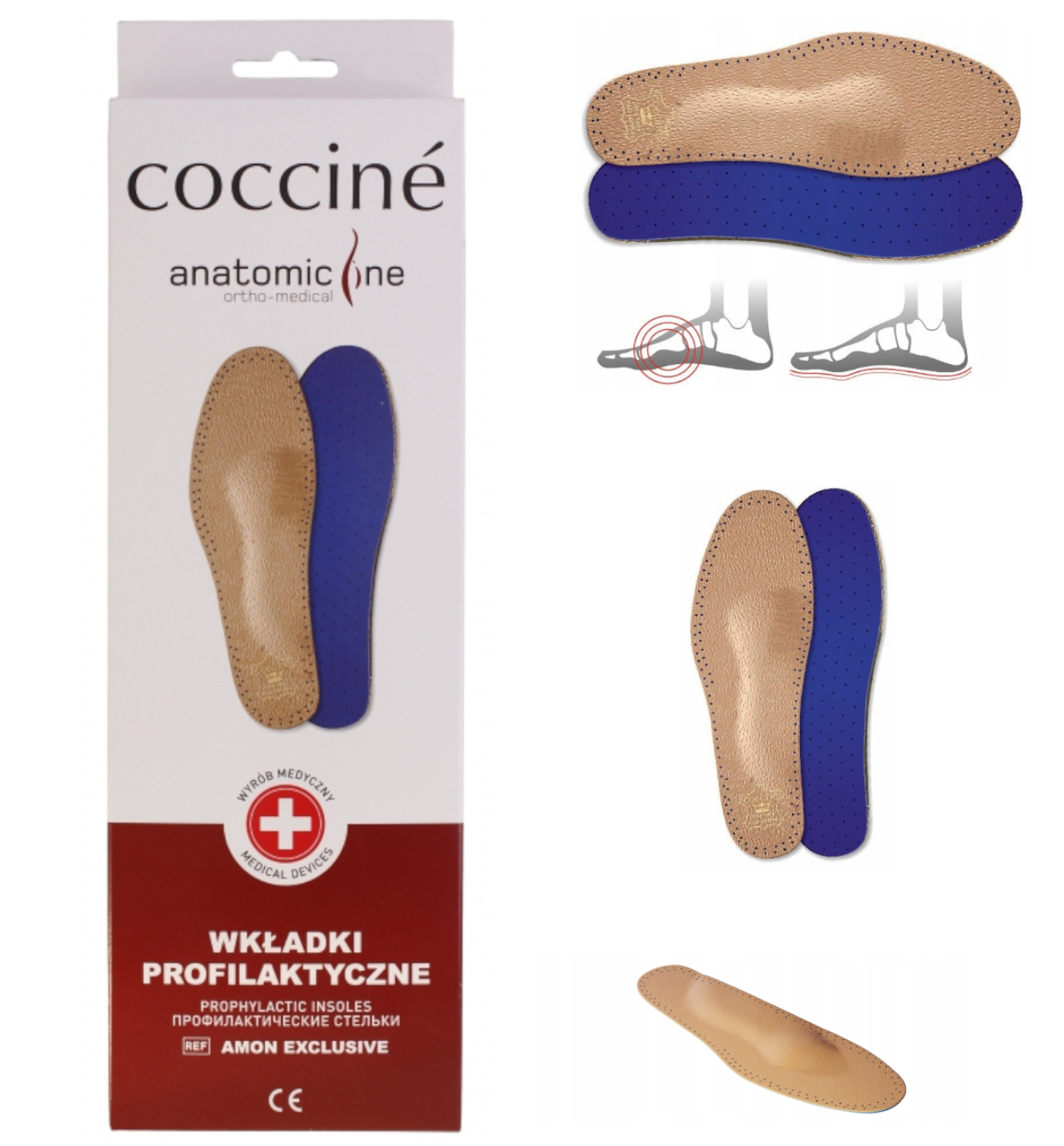 COCCINE WKŁADKI DO BUTÓW ORTHO AMON PŁASKOSTOPIE