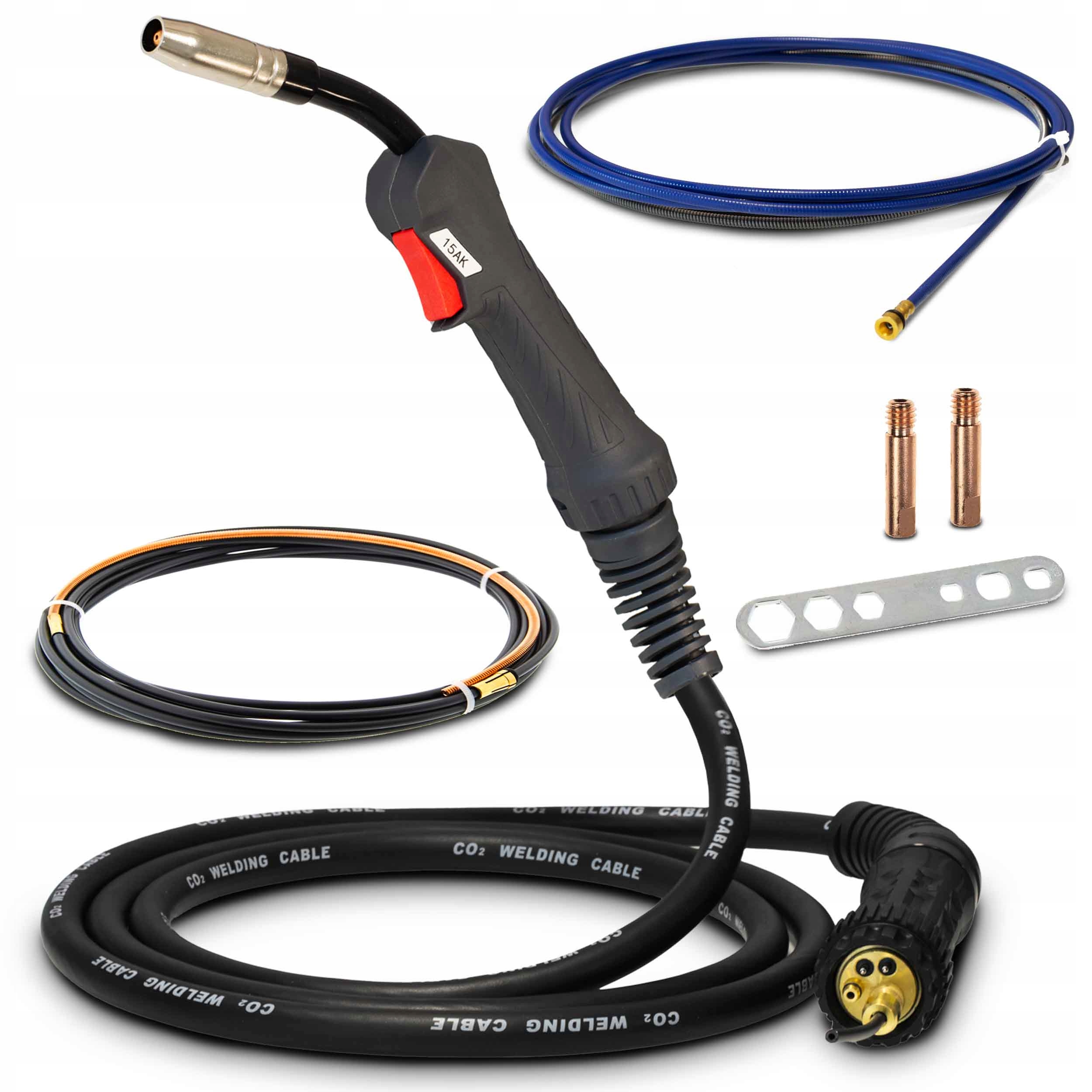 Uchwyt Migomatu Mig Mag MB15 3m Euro Zestaw Alu Stal Grafit Dysze Klucz