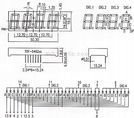 Zegar z czerwonym wyświetlaczem LED, DIY, AVT3132/R B Producent AVT