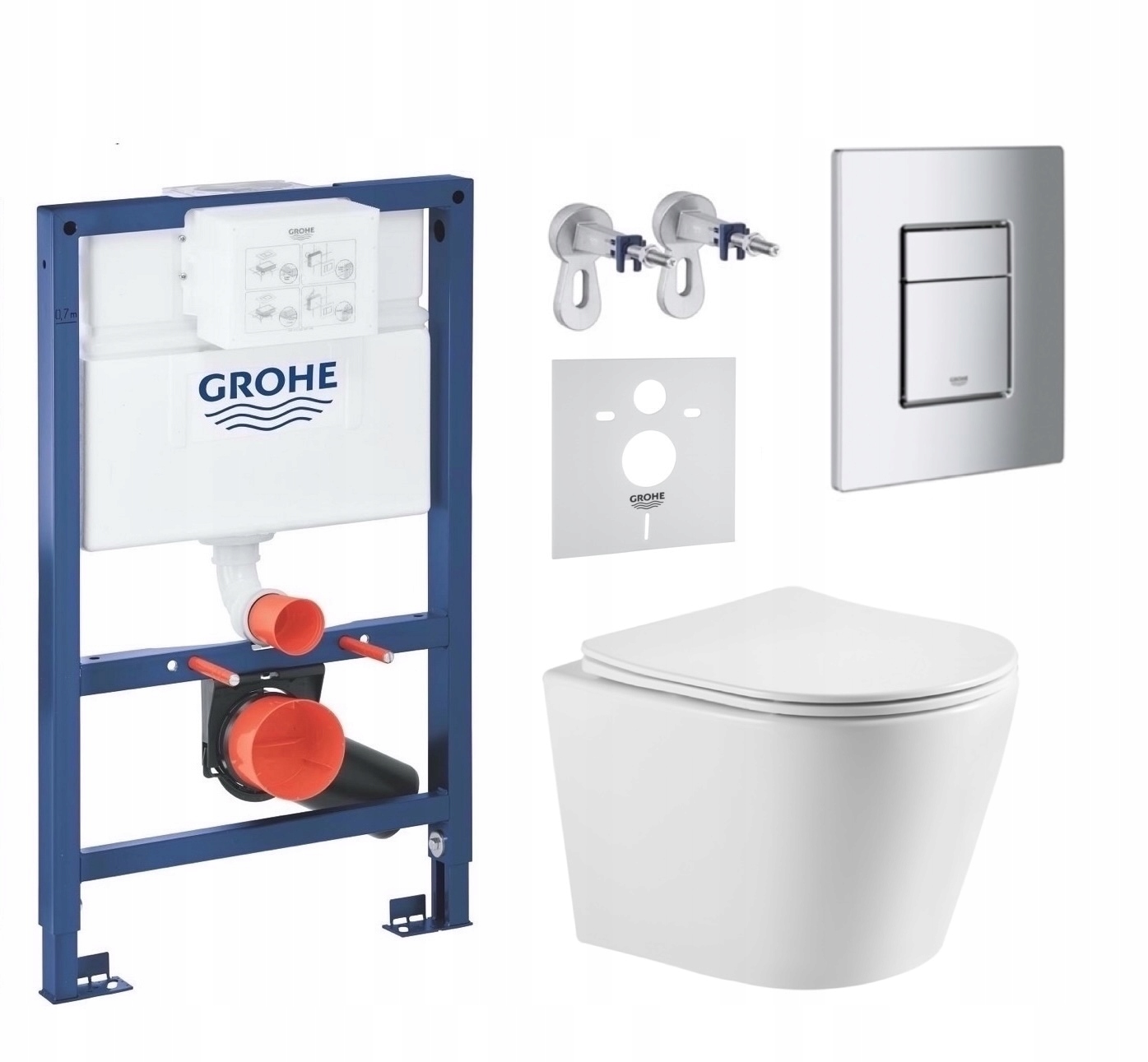 7v1 Podomietková Súprava Wc Stelaz Grohe 820 mm Wc Miska Tornado Tlačidlo