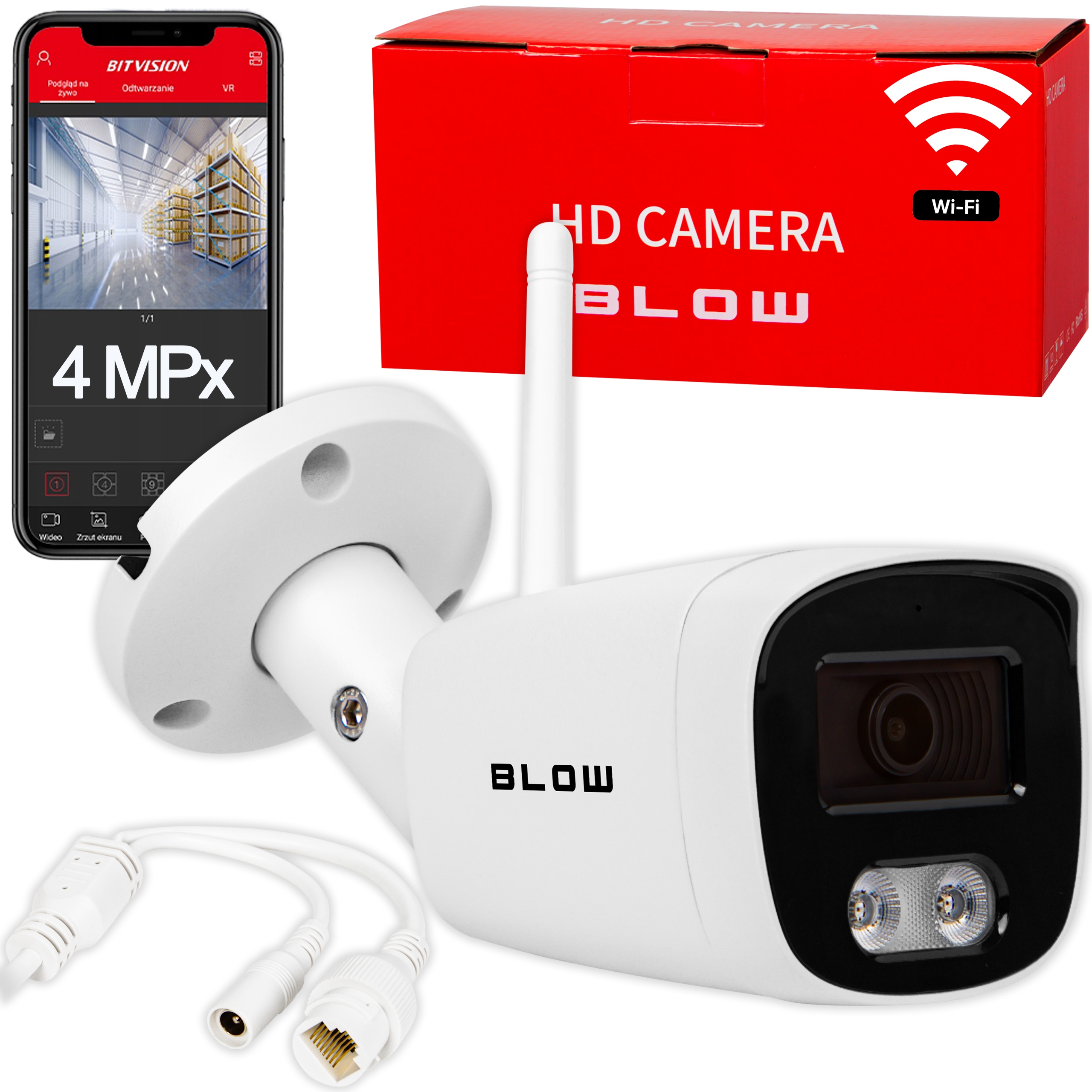 Kamera WiFi 4MP Sd Tubová Onvif Ir 30m Na Monitorovanie Hd Kovová Detekcia