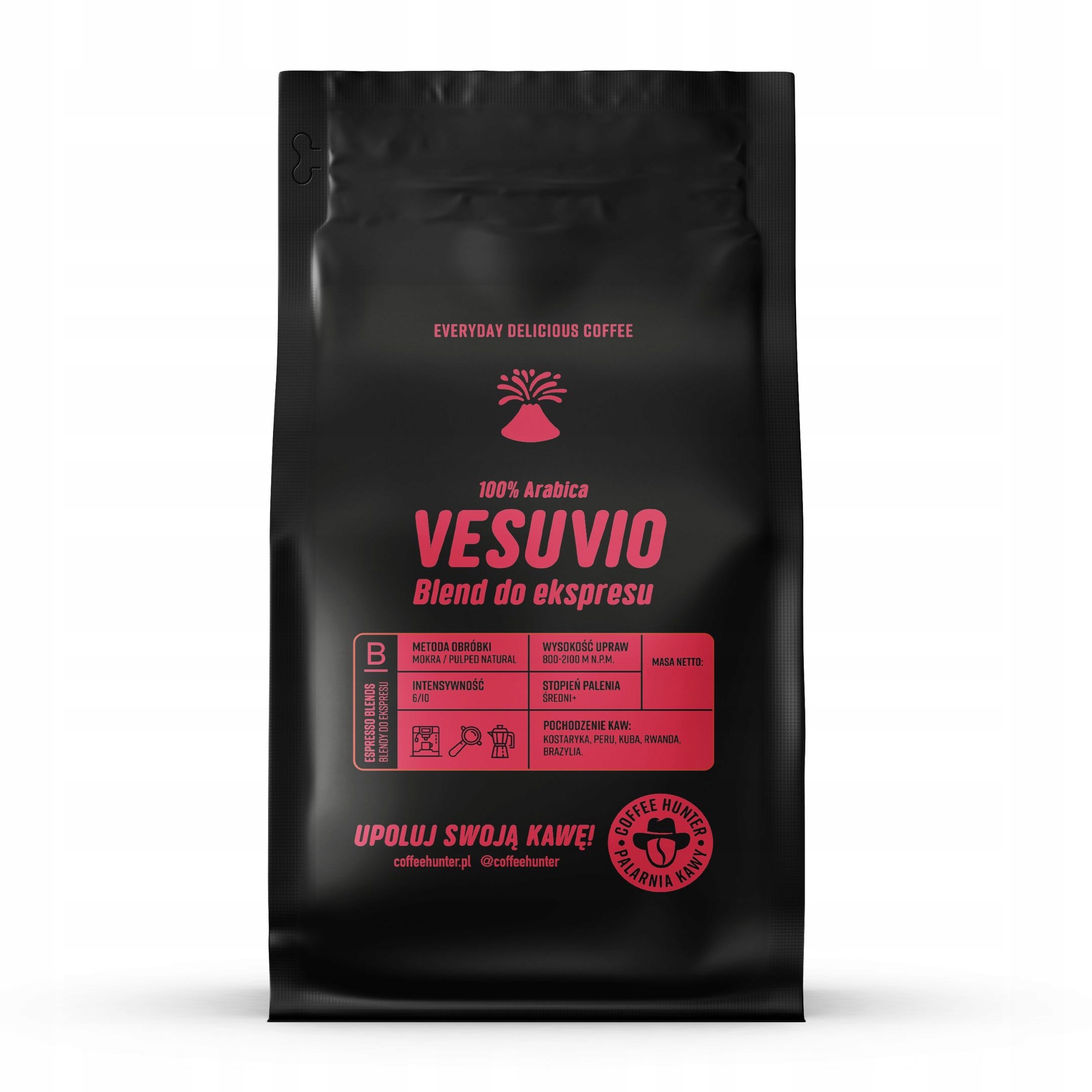 Levně Káva zrnková Arabica Coffee Hunter Vesuvio 500 g