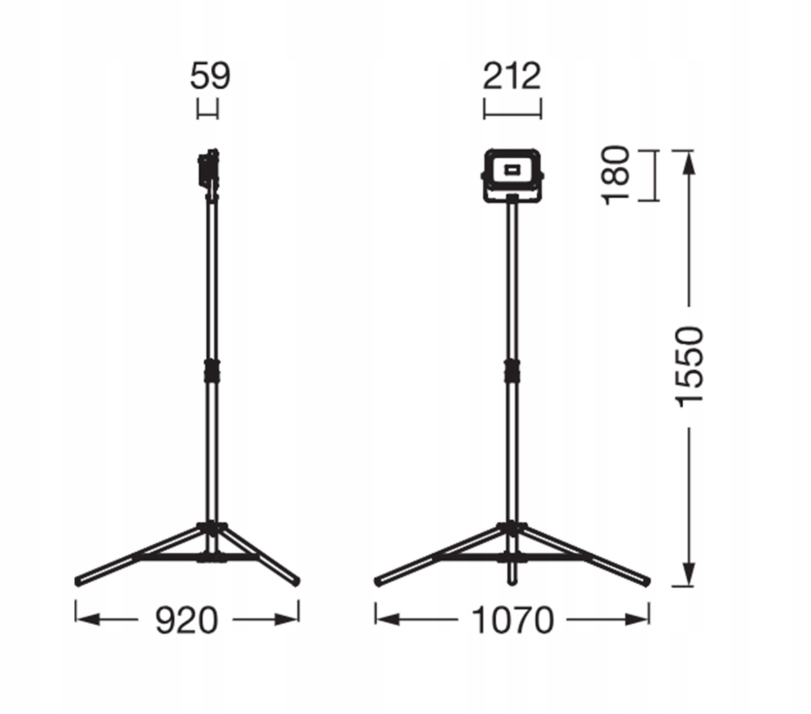 Naświetlacz LED Reflektor Halogen Lampa 20W Na Statywie Bateryjna LEDVANCE Źródło światła LED