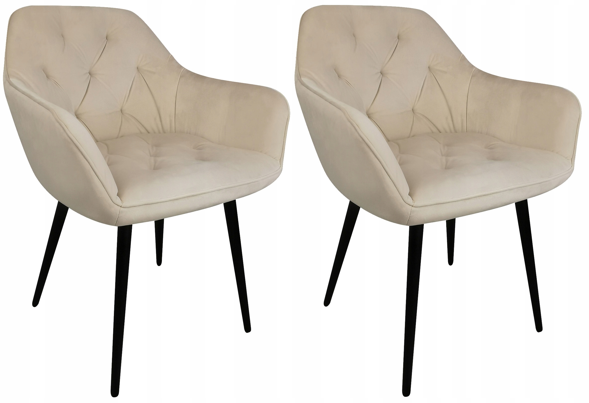 KRZESŁO 2SZT JADALNIA SALON NOWOCZESNE FOTEL KUBEŁKOWY GLAMOUR 2X BEŻOWE
